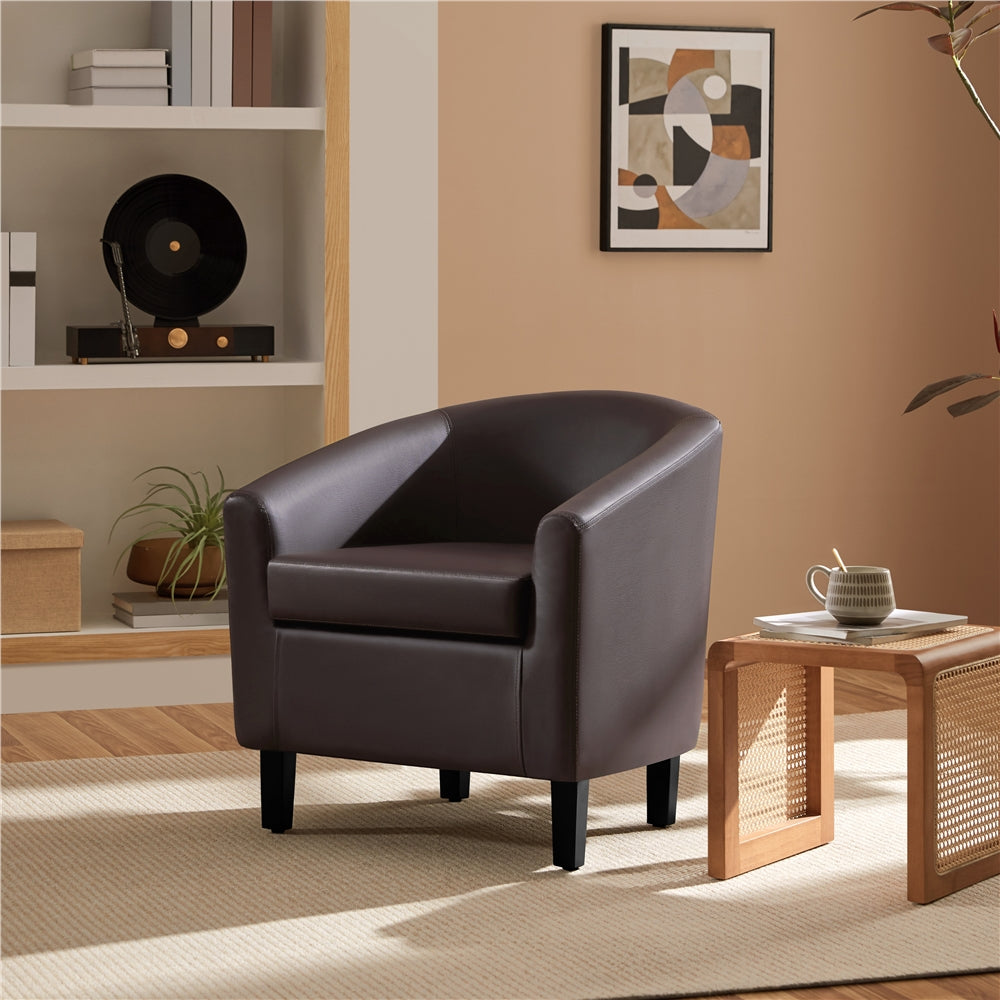 Accent Chair Faux Leather Club Chair for Living Room/Bedroom/Home Bar