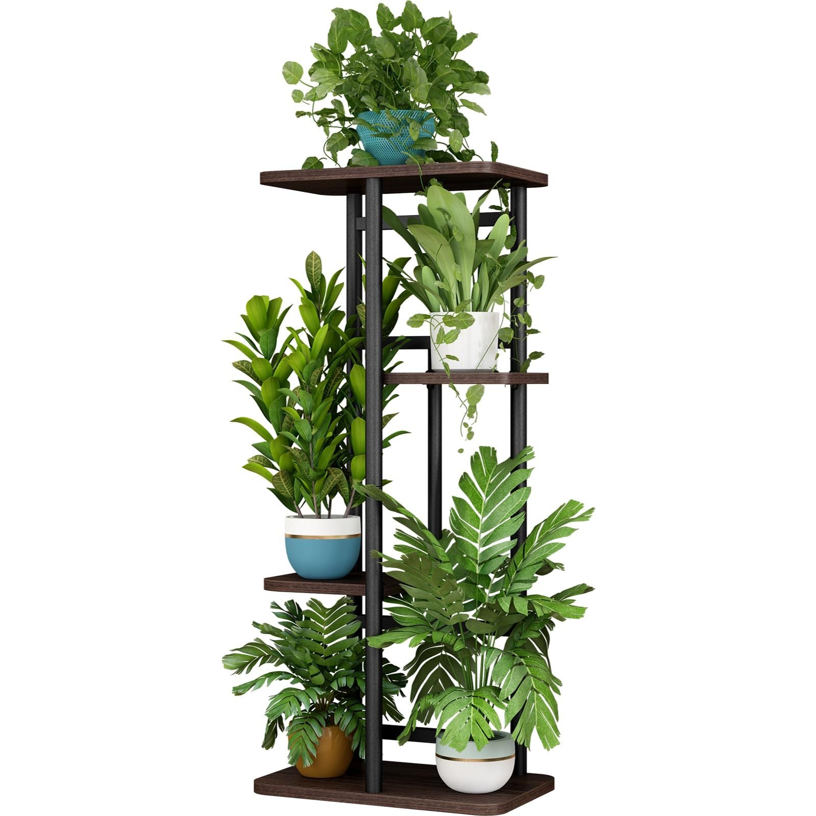 Tall Plant Stand Indoor 7 Tier Metal Plant Shelf Black Plant Holder Large Plant Rack for Mutiple Plants Pots for Patio Garden Corner Balcony Living Room