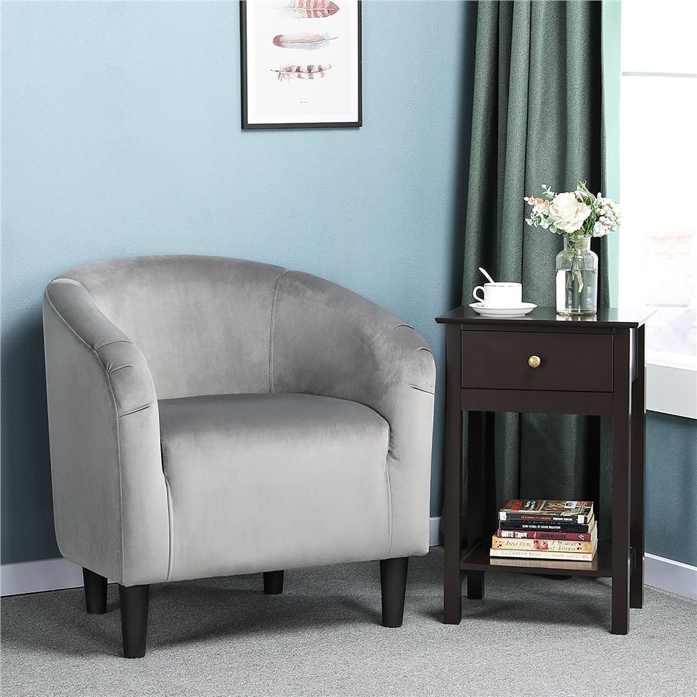 Velvet Club Chair Accent Arm Chair Upholstered Barrel Chair Black/Navy Blue/Gray/Pagoda Blue/Rose Red/Pink/Yellow