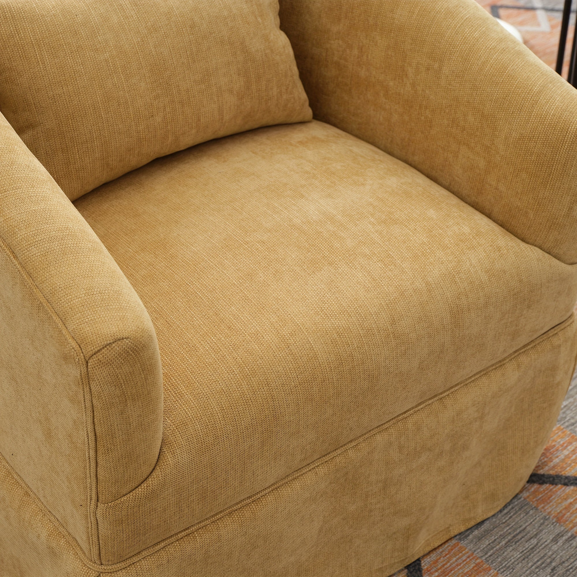 360-degree Swivel Accent Armchair Linen Blend FRUIT GREEN