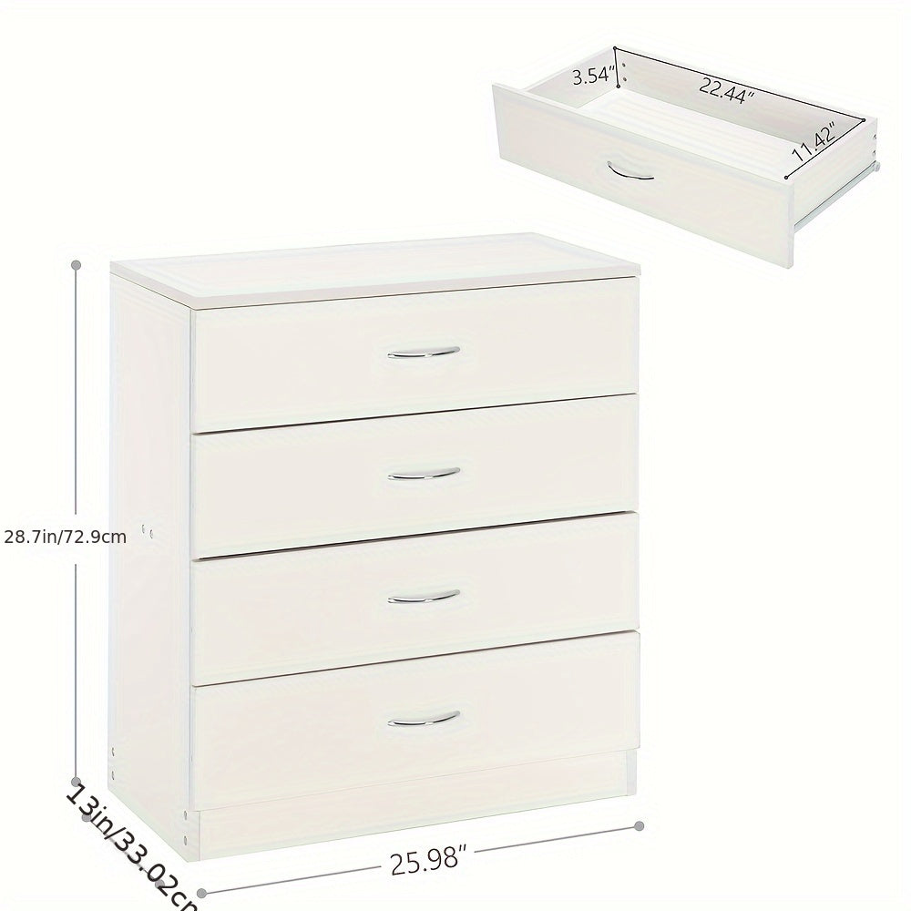 Modern Simple 4-Drawer Dresser White/Black