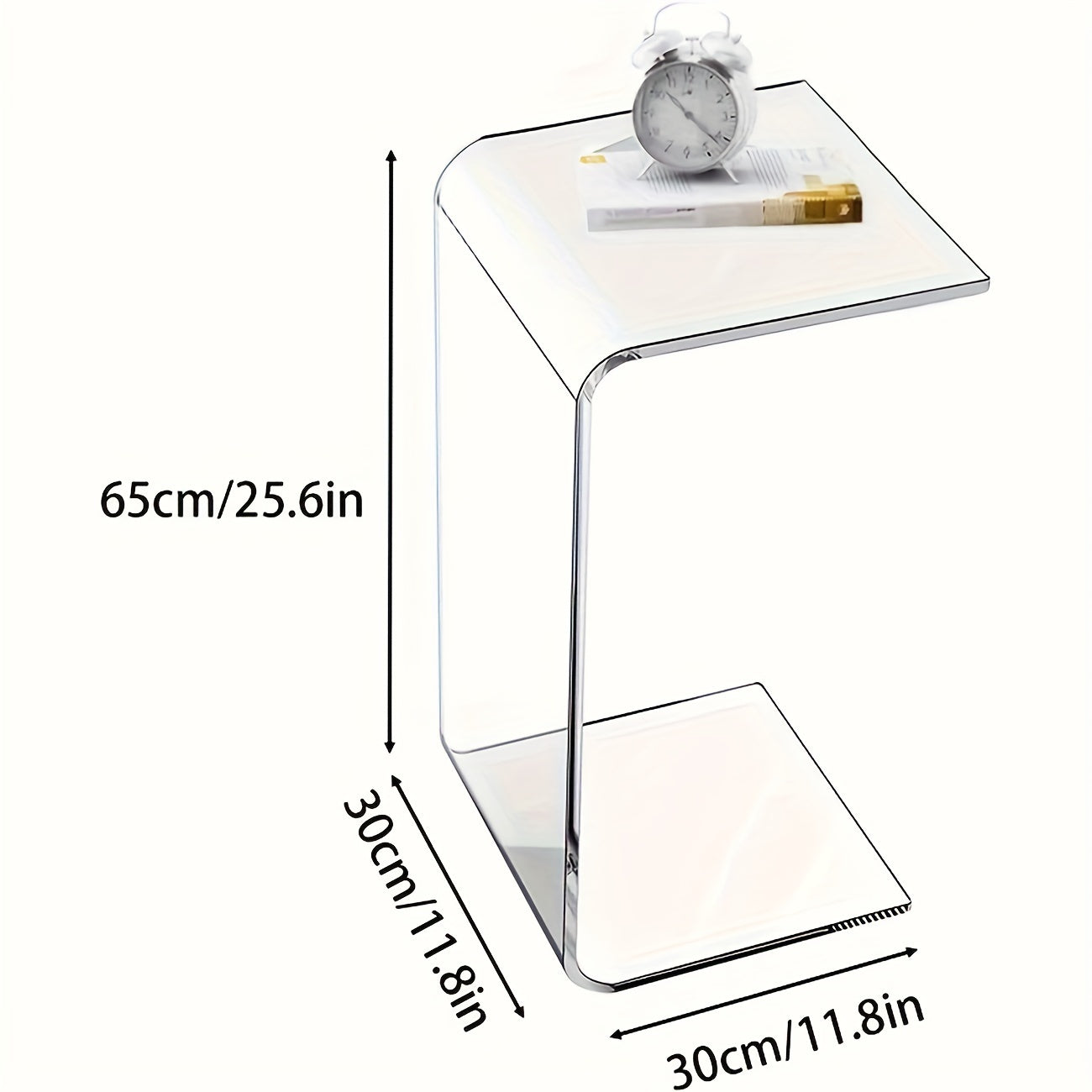 Modern simple acrylic C-shaped side table coffee table-transparent color