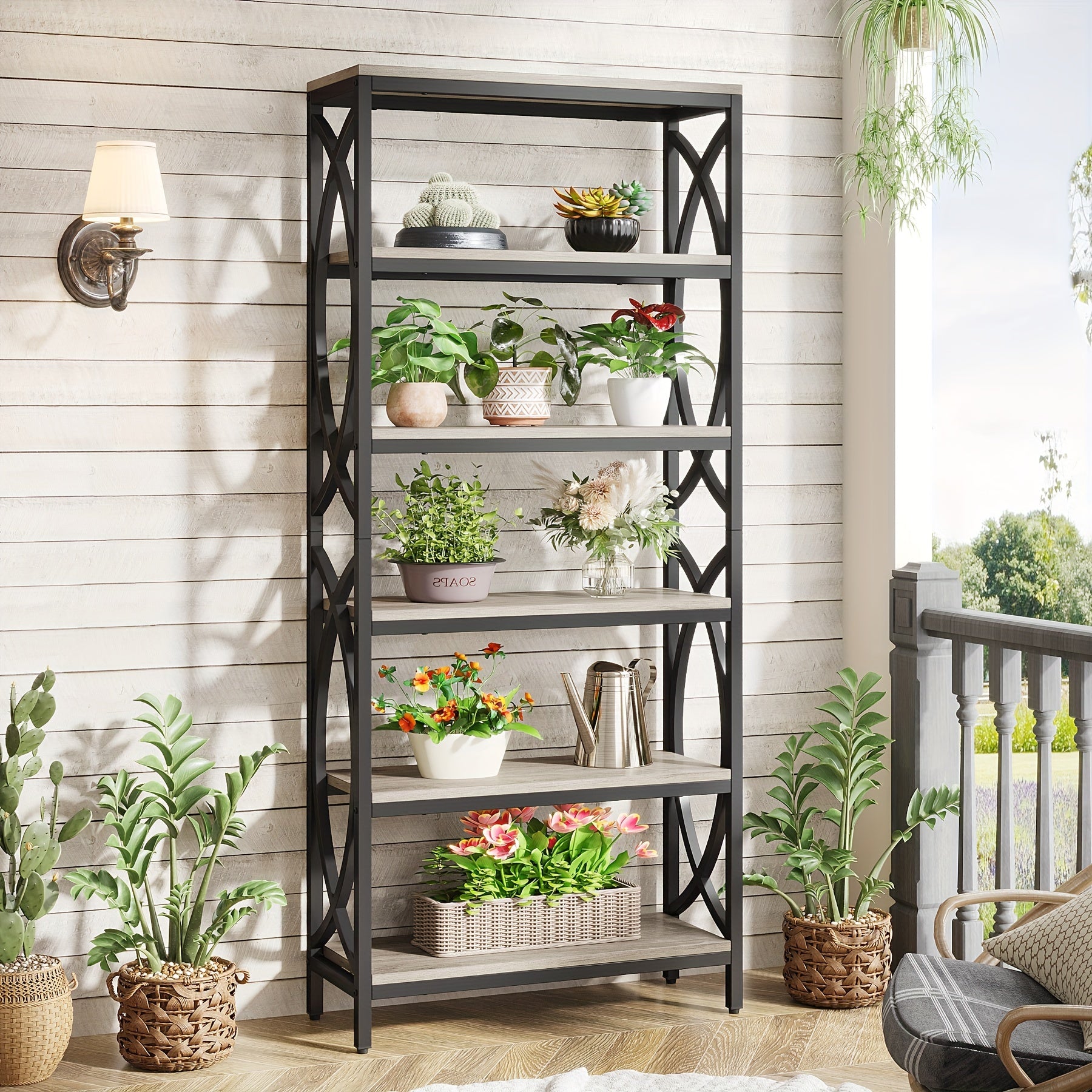 Introducing The 6-Tier Bookshelf 175cm Tall Bookcase Combining Modern Wooden Design With Durable Metal Frame.