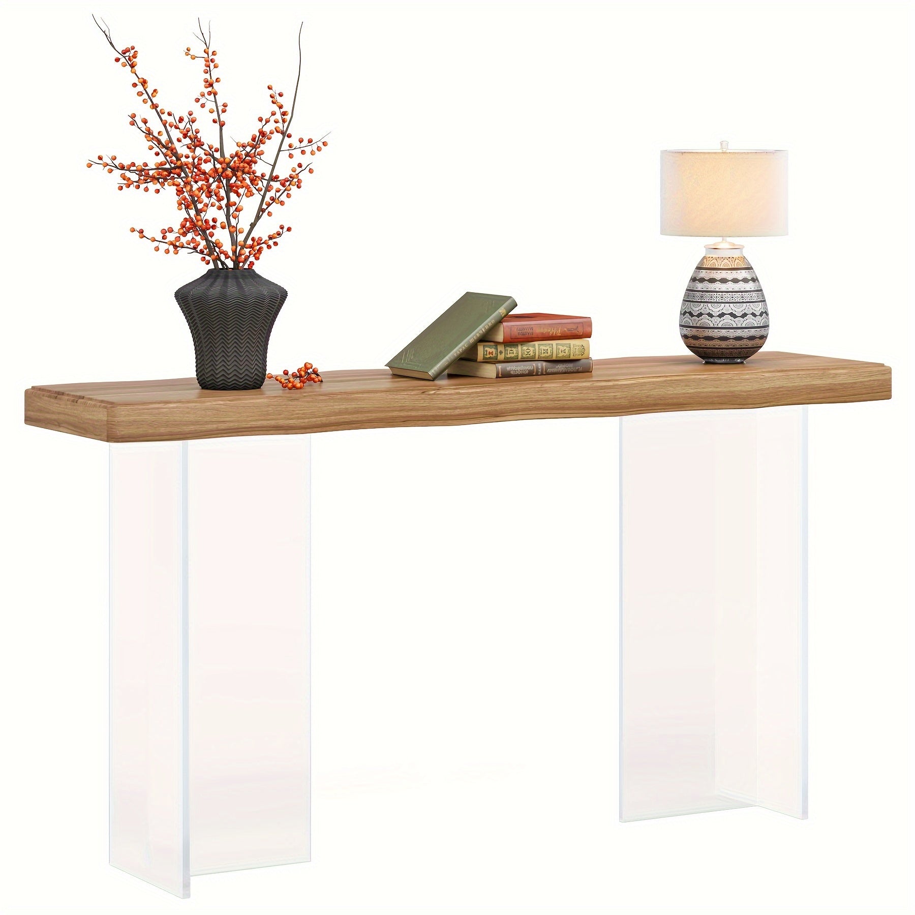 New trend 47 inches, acrylic leg narrow sofa table, transparent leg console table for entryway living room