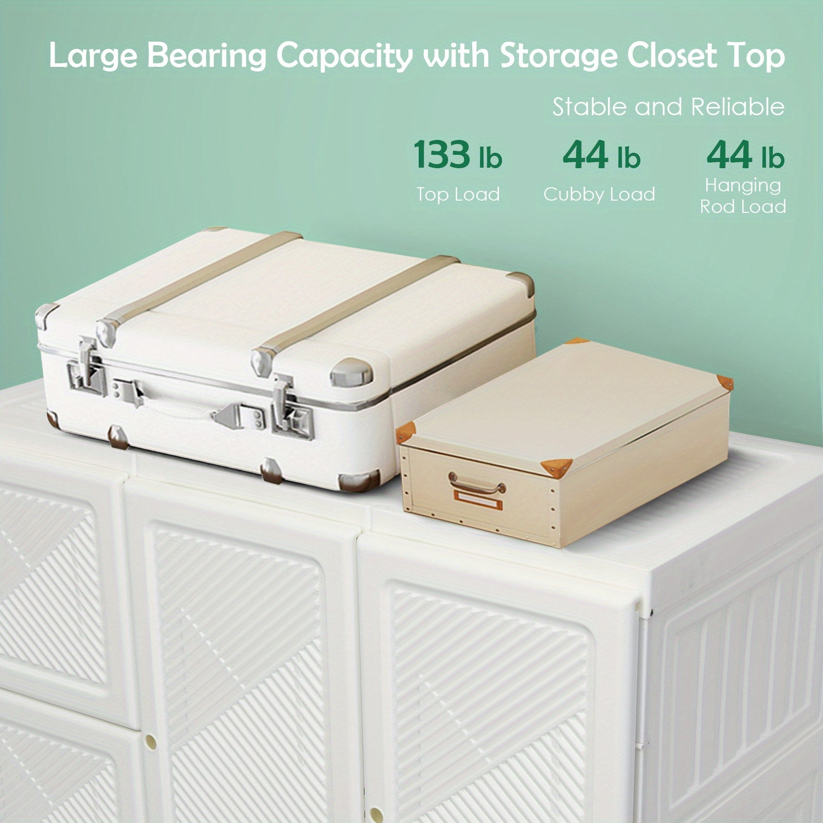 Portable Wardrobe Closet, Foldable Closet Clothes Organizer w/ Cubby Storage, Hanging Rods, Magnet Doors, Odorless Material, Stable Structure, Easy Assemble, Folding Bedroom Armoire for Locker Room, Living Room