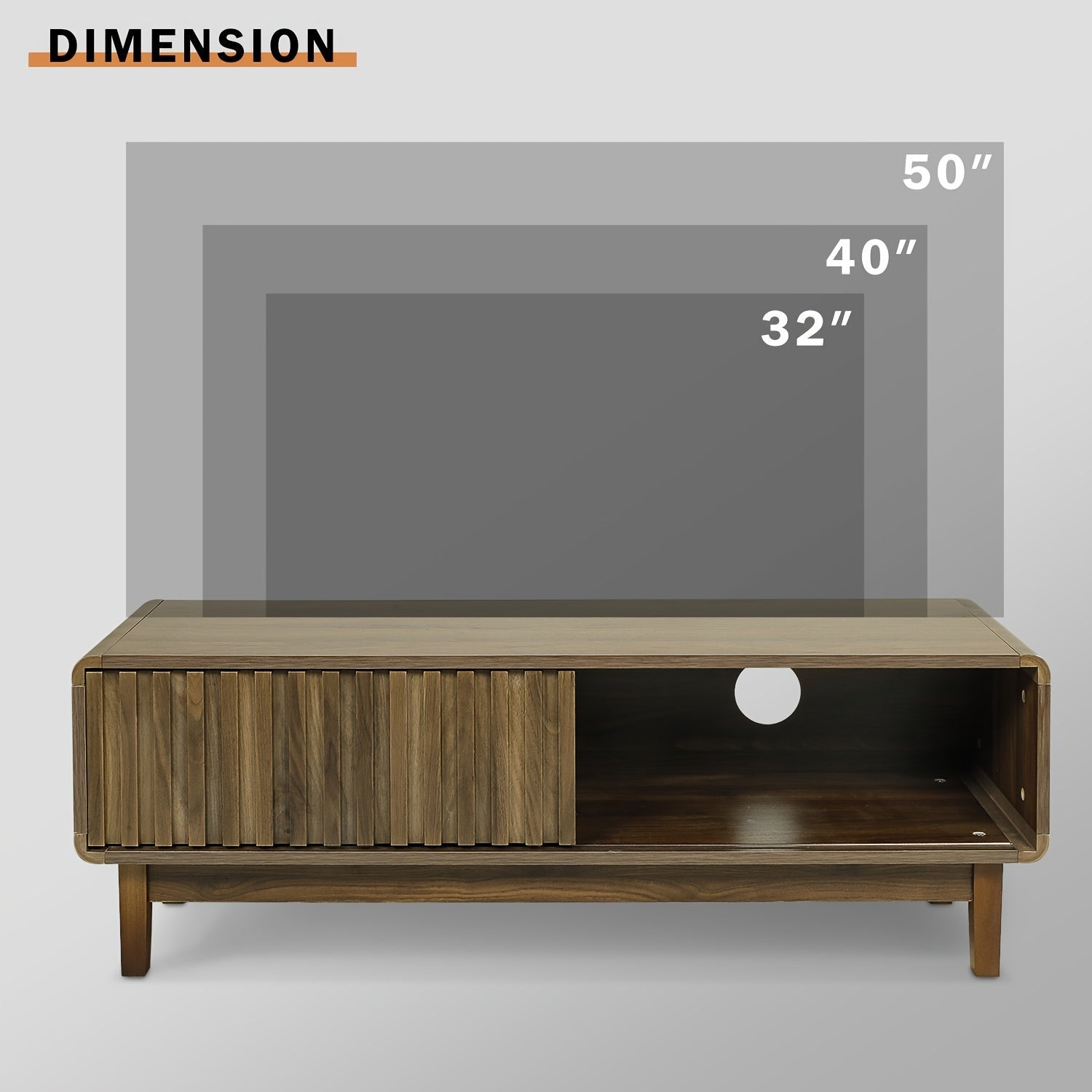 Mid-Century Modern TV Stand For 55" TV