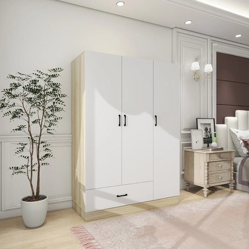 Doors Bedroom Armoire Wardrobe Closet Cabinet Wardrobe Closet with Hanging Rod Wood Closet Wardrobe for Large Storage Armoires and Wardrobes with Drawers Wooden