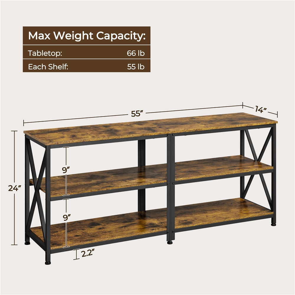 Costoffs 55 Inch TV Stand 3 Tiers TV Cabinet with Storage Shelves TV Media Console Table for TVs up to 65 Inch for Living Room