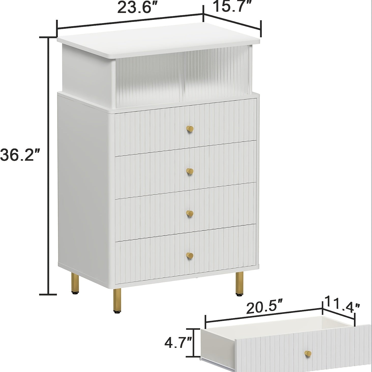 Dresser for Bedroom, 4 Drawer Dresser with LED Lights, Modern Bedroom Tall LED Dresser with Storage And Organization for Hallway, Entryway, Furniture for Home Clearance