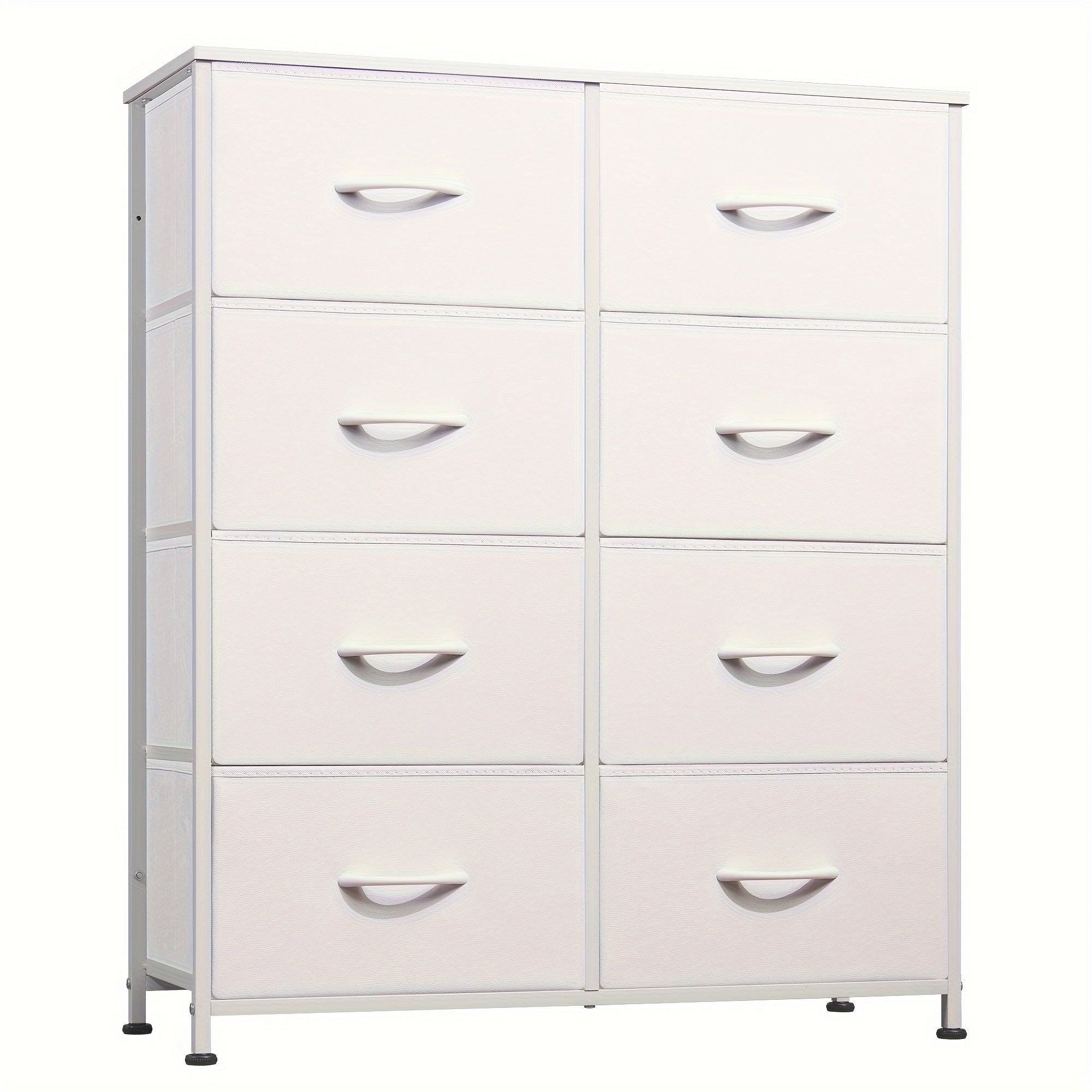 Fabric Dresser for Bedroom Tall Dresser with 8 Drawers Storage Tower with Fabric Bins Double Dresser Chest of Drawers