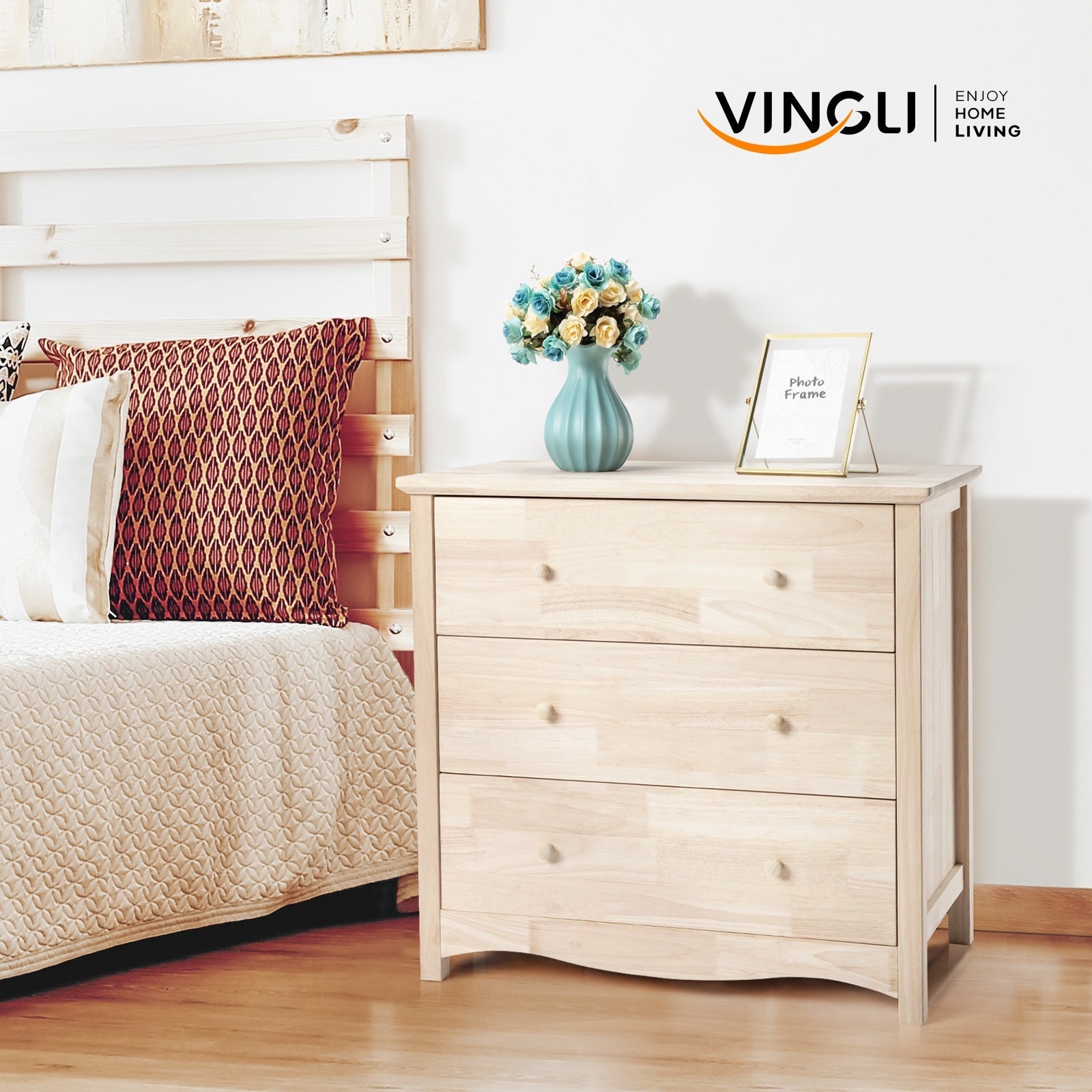 3/6 Drawer Dresser Natural Solid Wood Dresser Color DIY Upgraged Rustic Farmhouse Tall Dresser with Spacious Storage