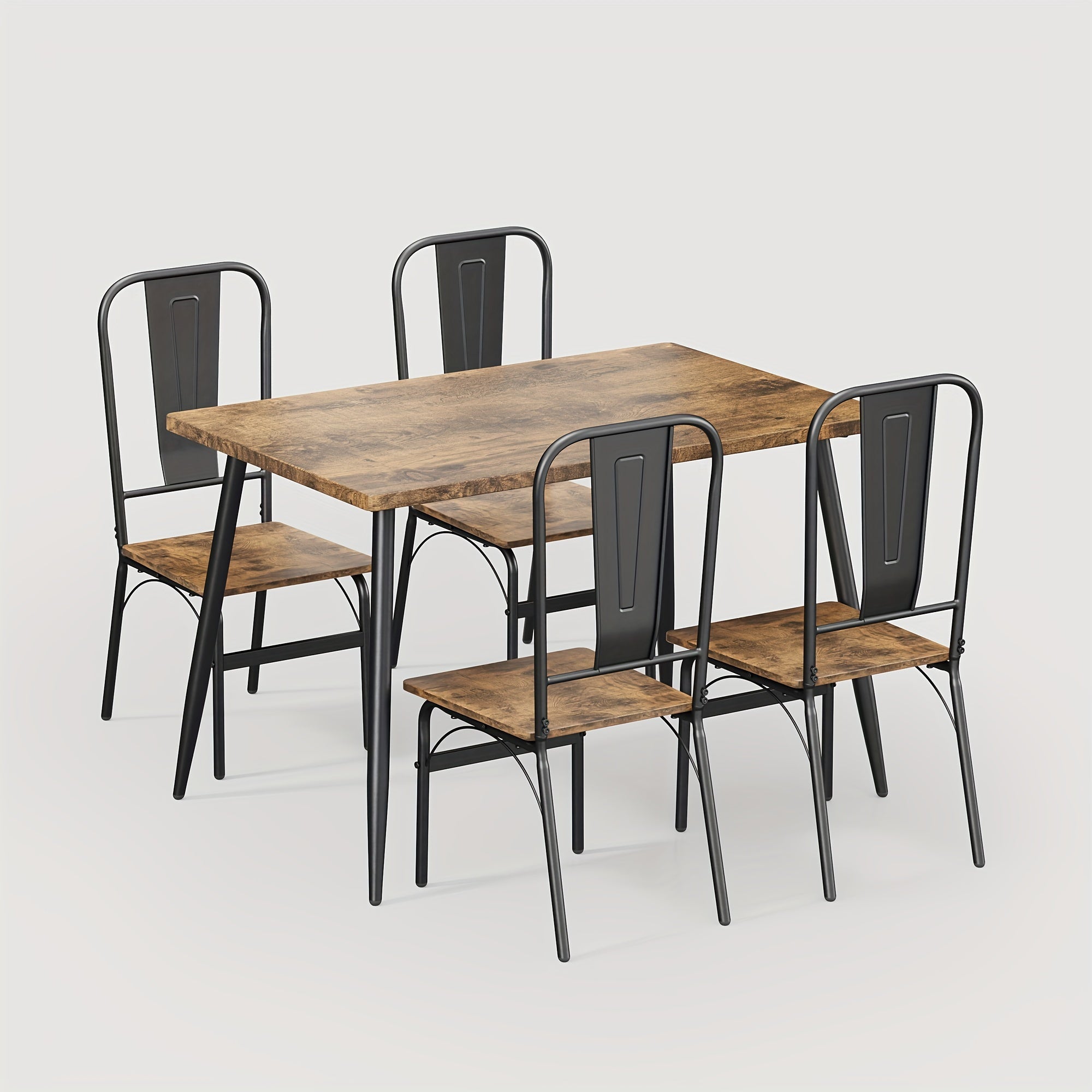 Dining Table Set for 4 with One Table and Four Chairs, Small Space Dinette for Kitchen, Dining Room, Bistro, Modern Kitchen Table Set for Small Space, Apartment