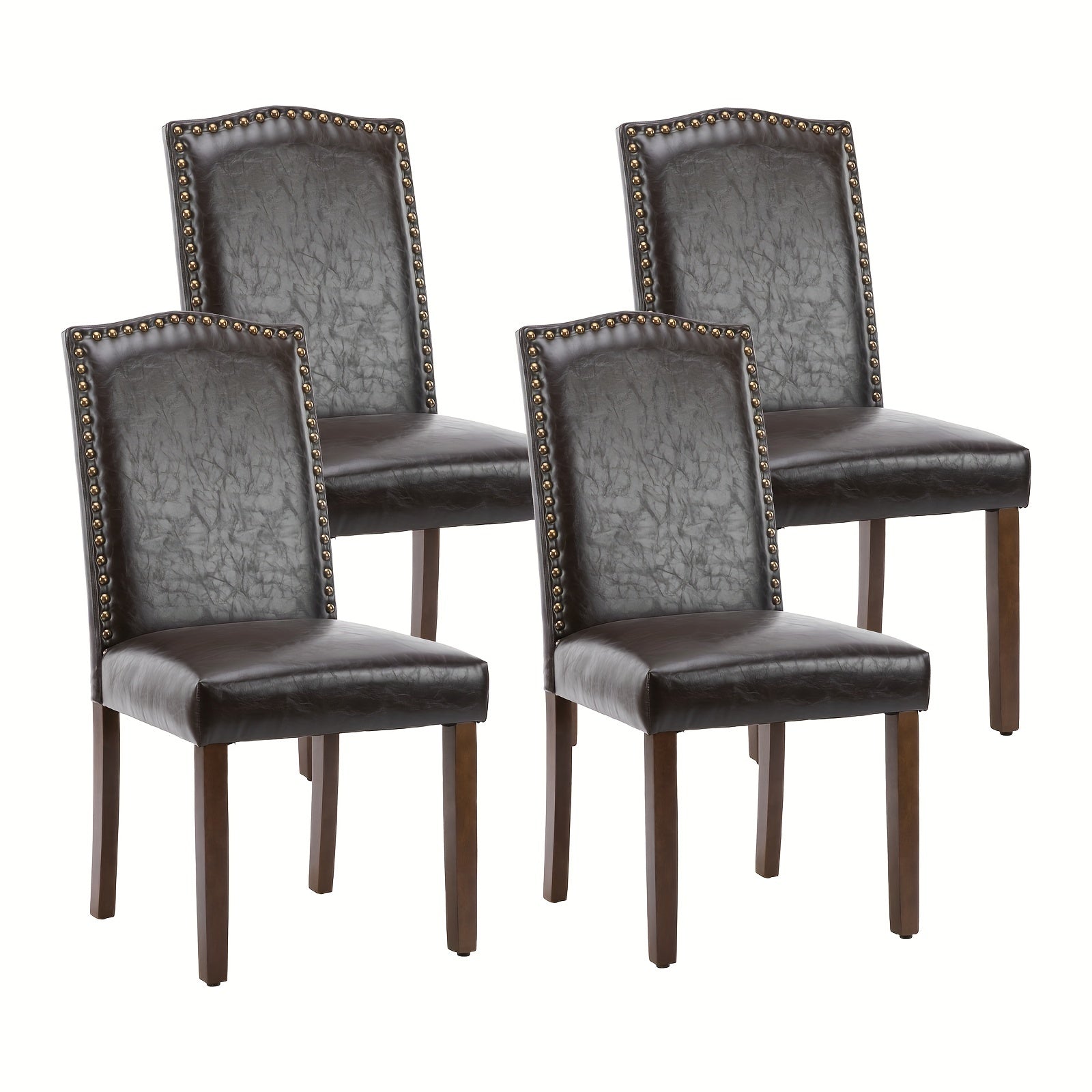 Dining Chairs, Parsons Dining Chairs Upholstered Fabric/PU Leather Kitchen Side Chairs With Nailhead Trim For Kitchen Dining Room Living Room