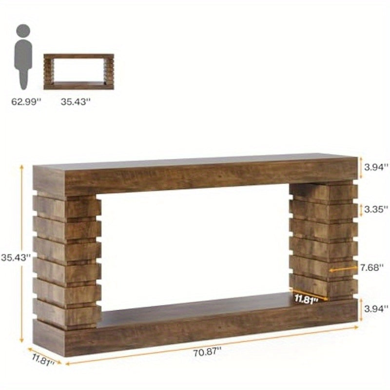 70.8-Inch Long Console Table, Wood Entryway Design with Storage, Narrow Sofa Table for Living Room, Entryway, Hallway - Ideal Christmas gifts