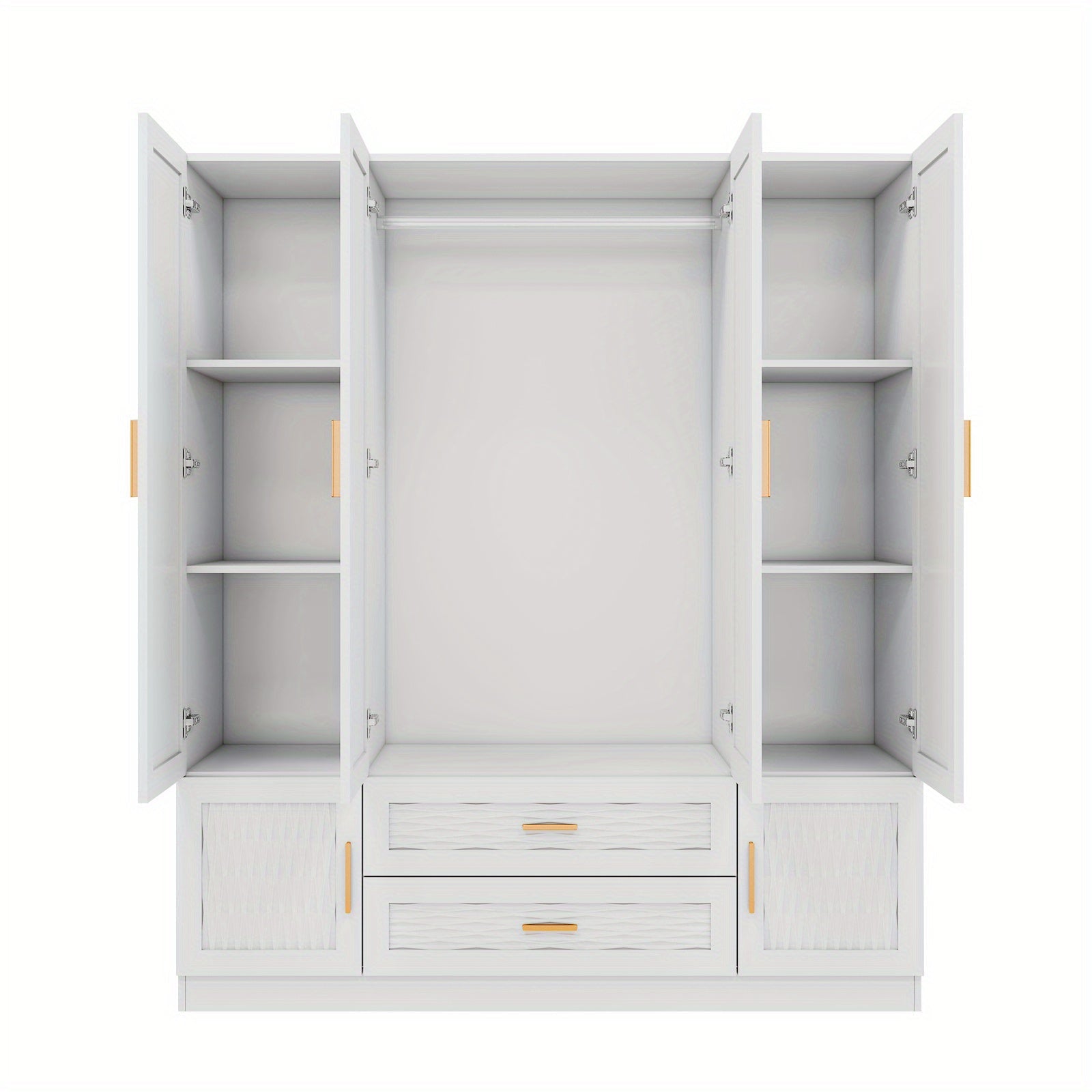 Modern White Wooden Wardrobe Armoire with Mirror Door and Drawer, Freestanding Closet Storage Cabinet for Bedroom, Hardwood Construction, Medium Density Fiberboard, No Electricity Needed, ≥3.2 Cubic Feet Capacity, Portable