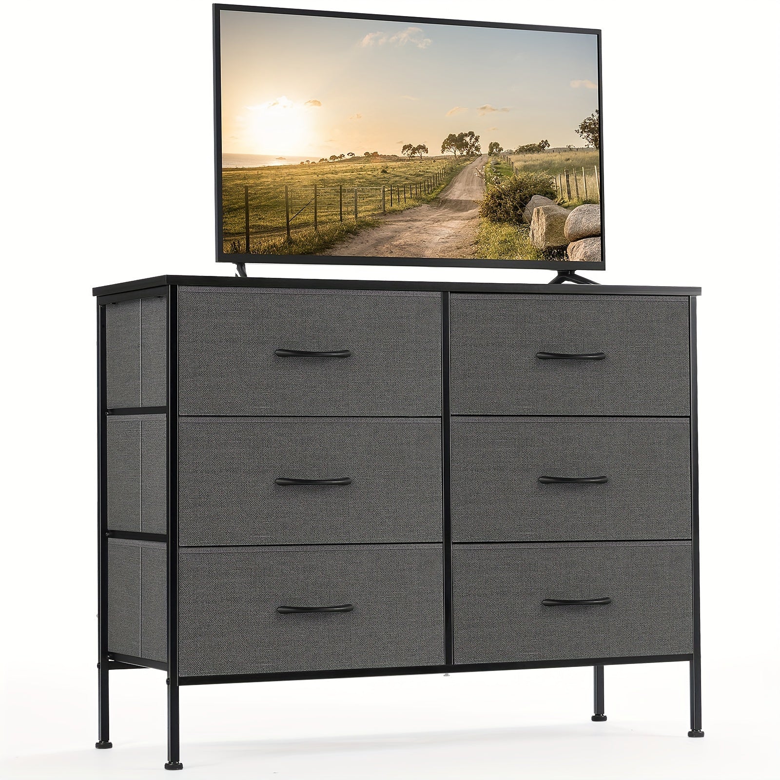 Dresser With 6 Drawers - Storage Cabinet Fabric Storage Tower Organizer Unit For Lab Living Room Hallway Closets &