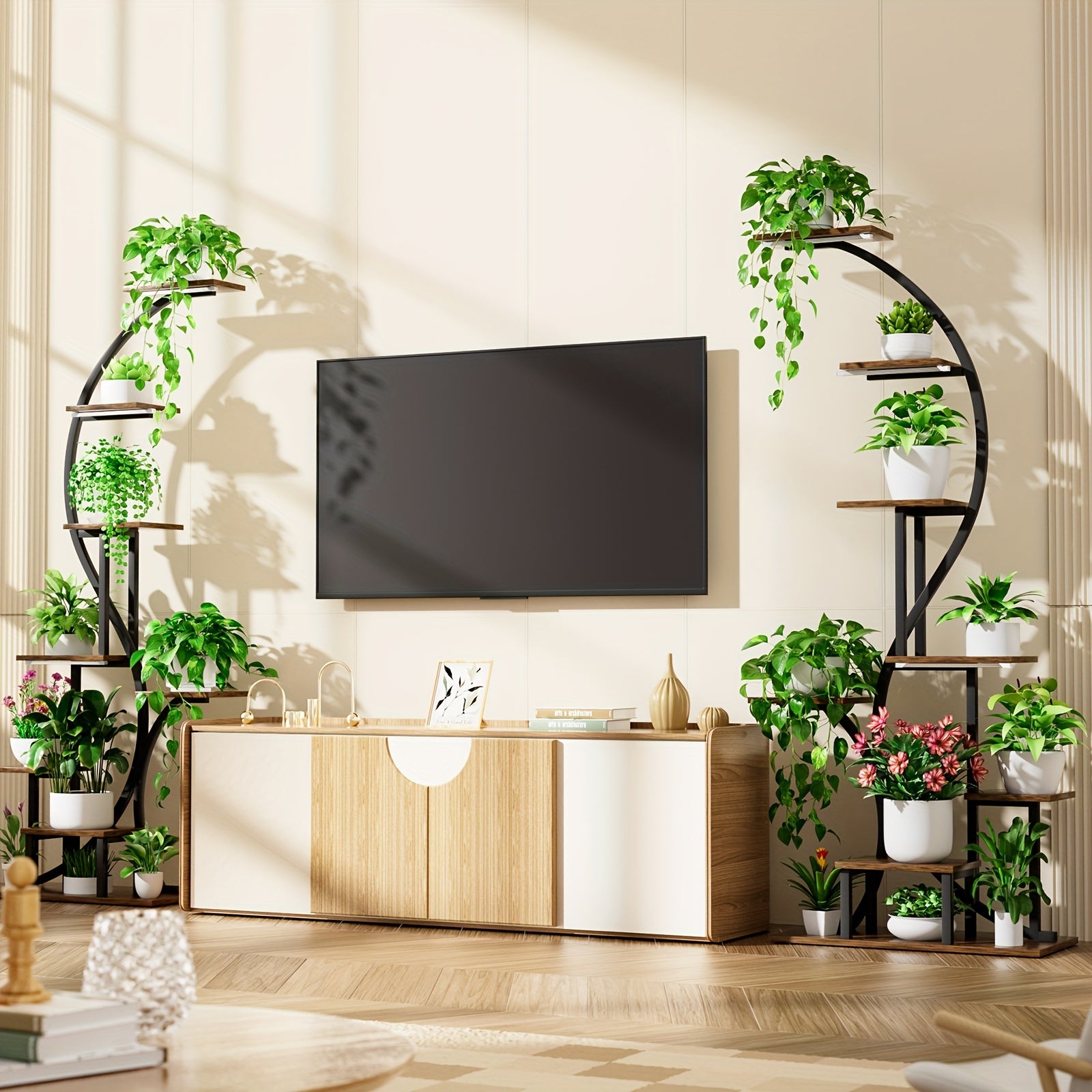 Plant Stand Indoor With Grow Light, 8 Tiered Metal Plant Shelf Indoor, 65'' Tall Plant Stands For Indoor Plants Multiple, Flower Stands For Indoor Plants Living Room, Patio, Balcony