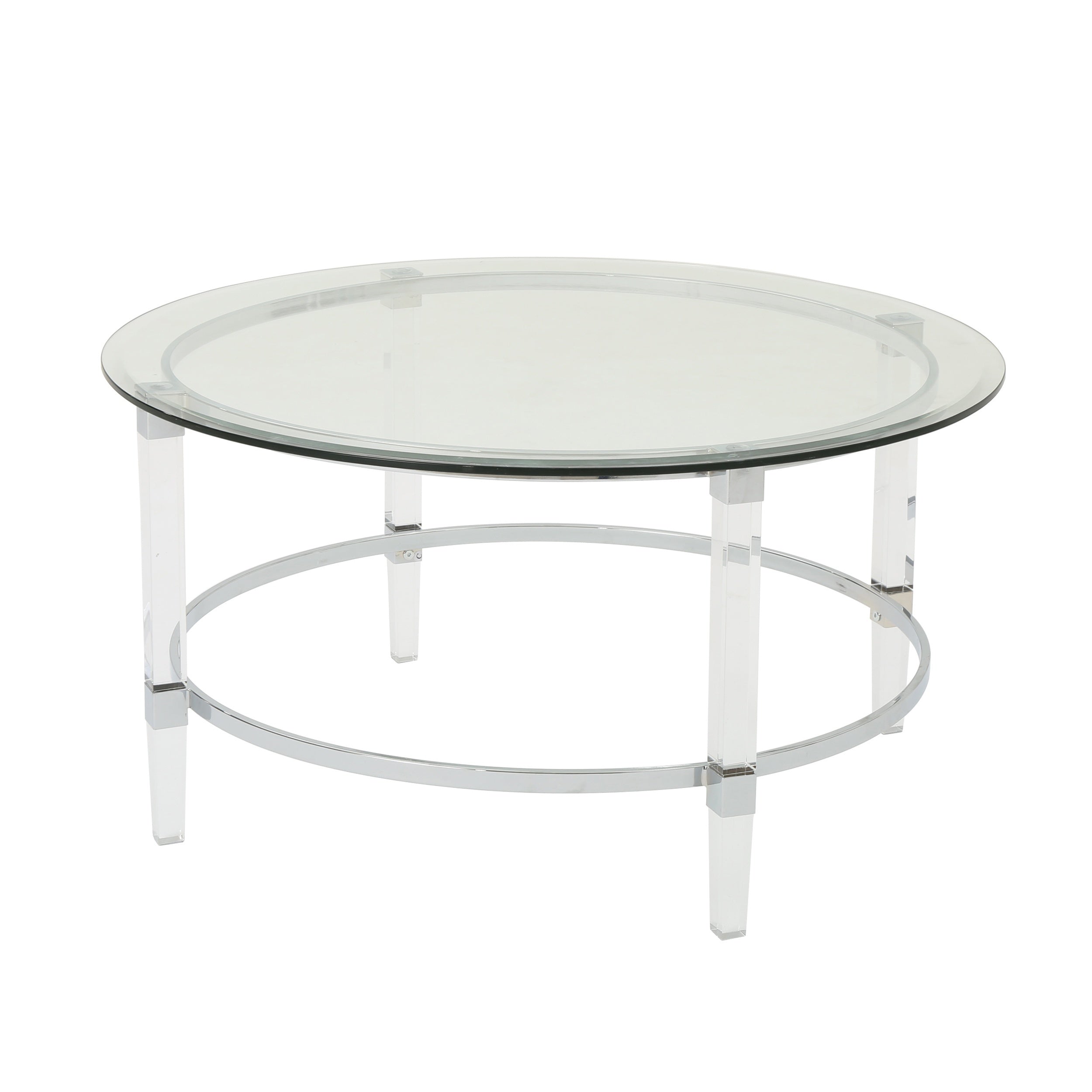 A New Featured Coffee Table, Round Side Table, Square Sofa Side Table, Acrylic Coffee Table, Translucent Coffee Table, Tempered Glass, Metal, Free Space