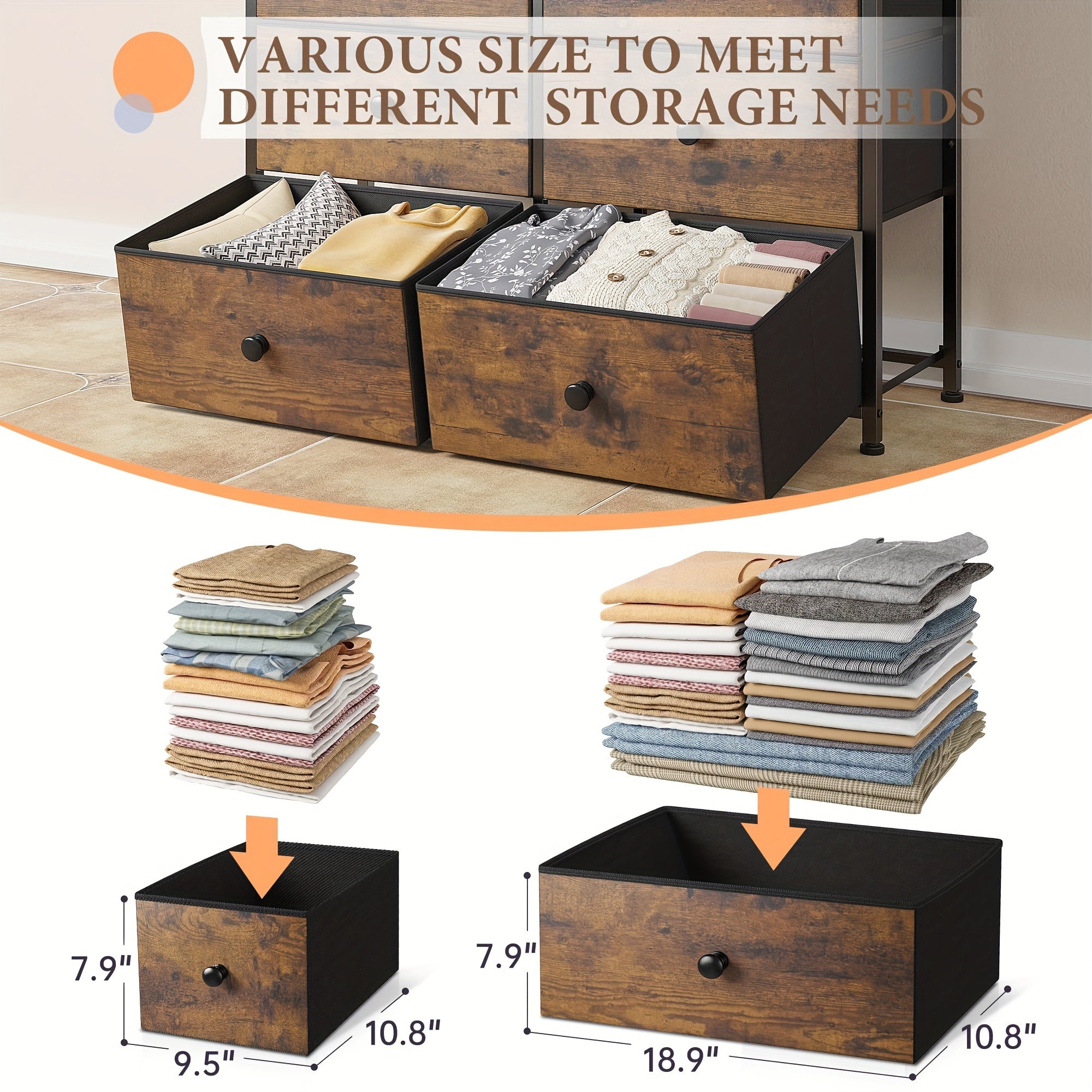 Dresser 12 Drawer Dresser For Bedroom Fabric Dressers & Chests Of Drawers For Bedroom Living Room Wood Top Metal Frame