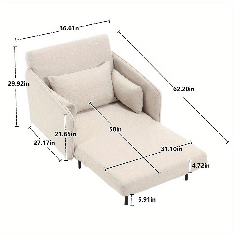 Multipurpose Foldable Accent Living Chair, Chaise Lounge Armchair