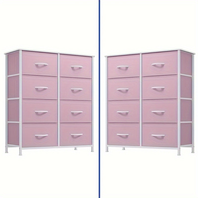 Fabric Dresser for Bedroom Tall Storage Dresser with 8 Drawers Black Dresser & Chest of Drawers Storage Drawer