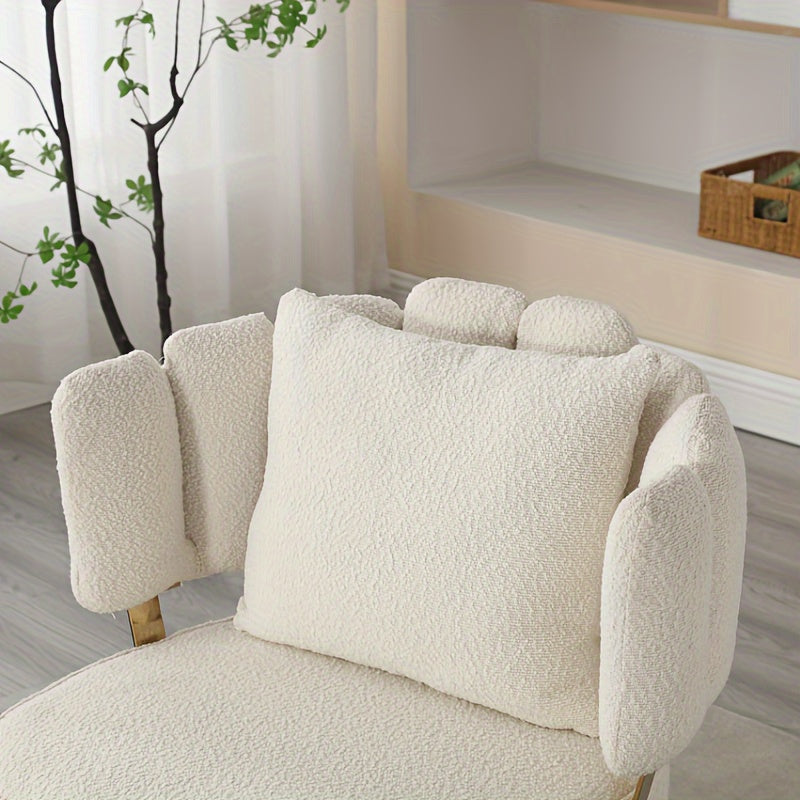 Modern Upholstered Armchair Tufted Chair With Metal Frame, Single Lounge Chair For Living Room Bedroom