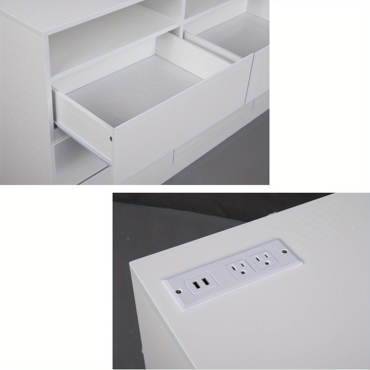9 Drawers Vanity Desk With Power Outlet & Lights Makeup Vanity Table Dressing Table For Women Girls - Dresser Westberry