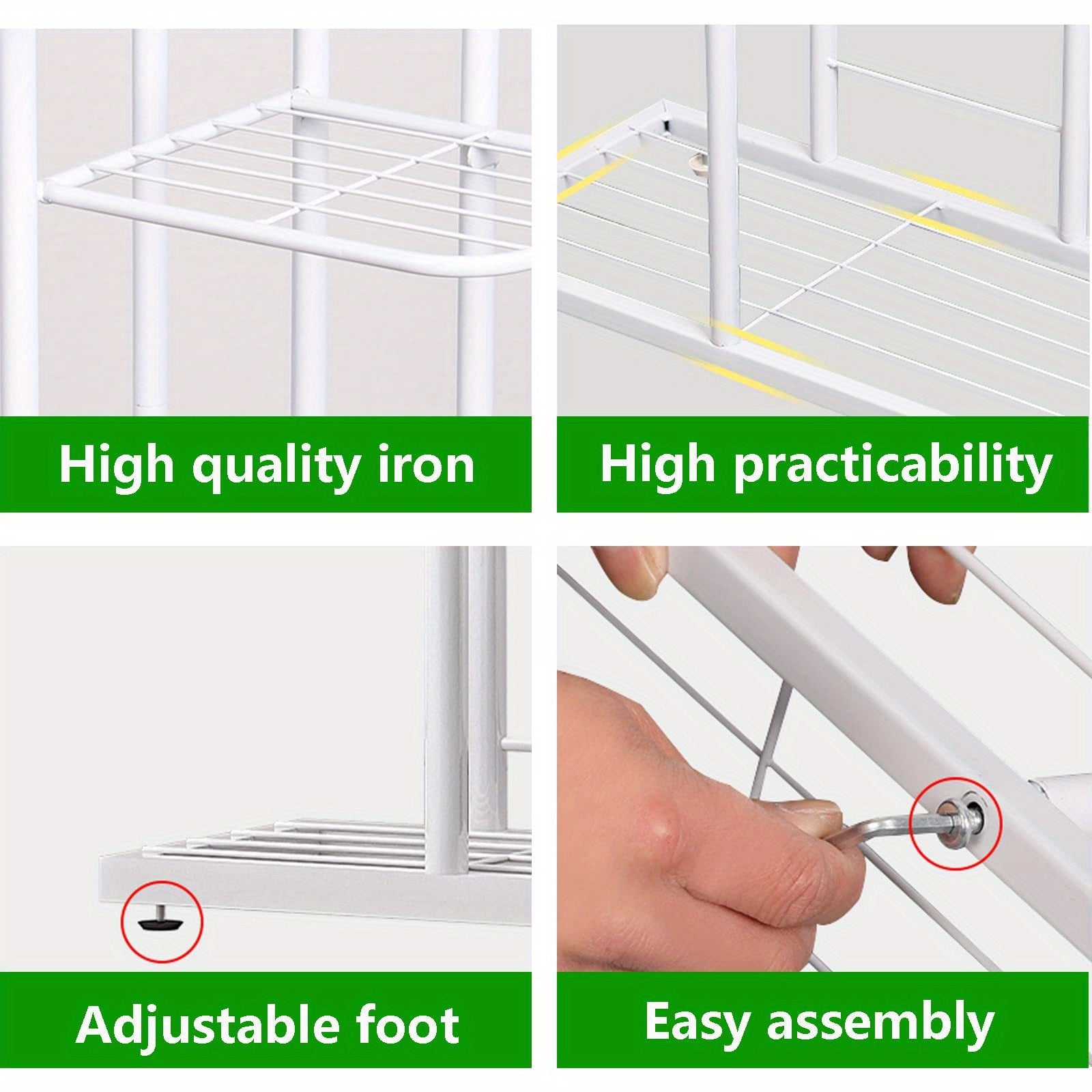 6-Tier Metal Plant Stand for 7+ Pots - Versatile Indoor & Outdoor Display Shelf in White, Bronze, Dark Grey, Light Green - Durable, Easy Assembly, Ideal for Patio, Garden, Corner, Balcony, Living Room Decor, Multiplan