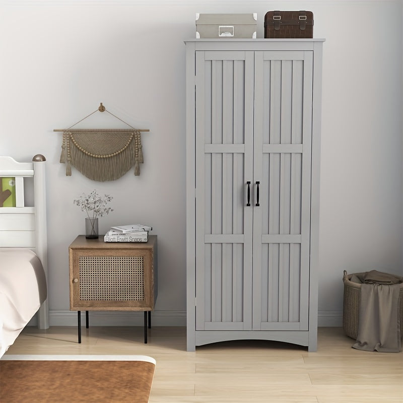 Wardrobe Armoire Closet, Bedroom Wardrobe Closet, 2 Door Gray Wardrobe Cabinet