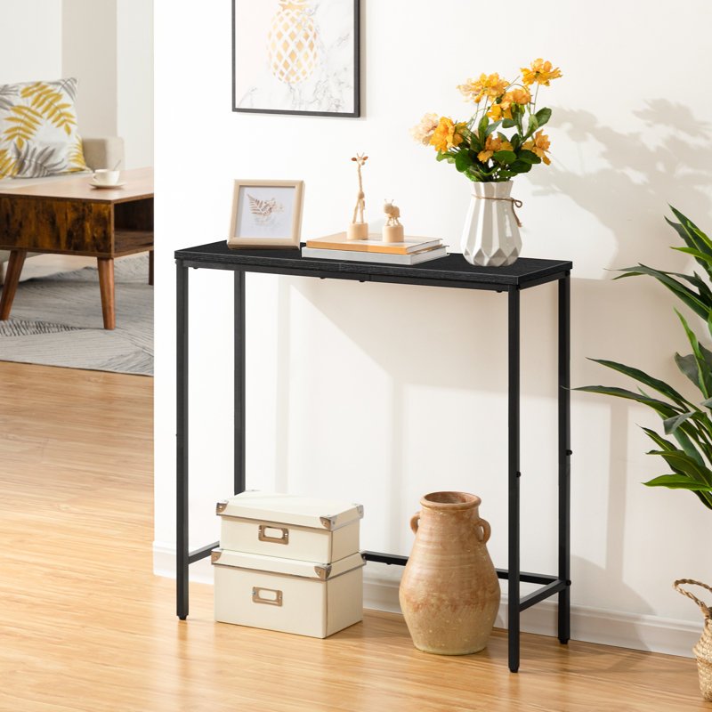 Narrow Console Table, 29.5" Small Entryway Table, Thin Sofa Table, Side Table, Display Table, for Hallway, Bedroom, Living Room, Foyer, Greige and Black, Black, White and Golden