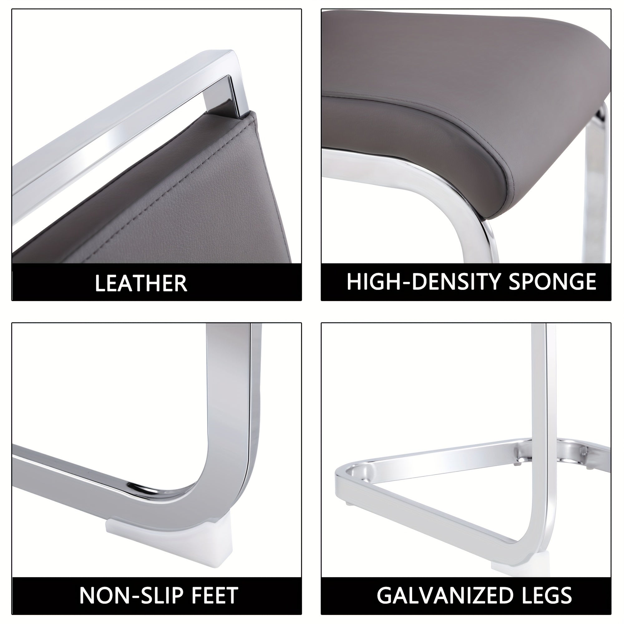 Modern Dining Chairs Set of 4 Side Dining Room Chairs Kitchen Chairs with Faux Leather Padded Seat High Back Chairs