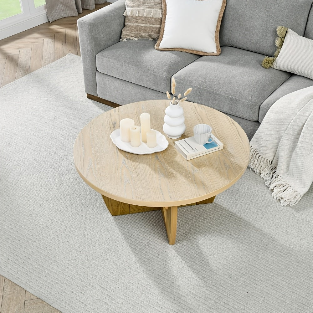 Round Coffee Table 91cm Round Wooden Small Table Suitable for Bedrooms Living Rooms Reception Rooms A Small Sofa Side