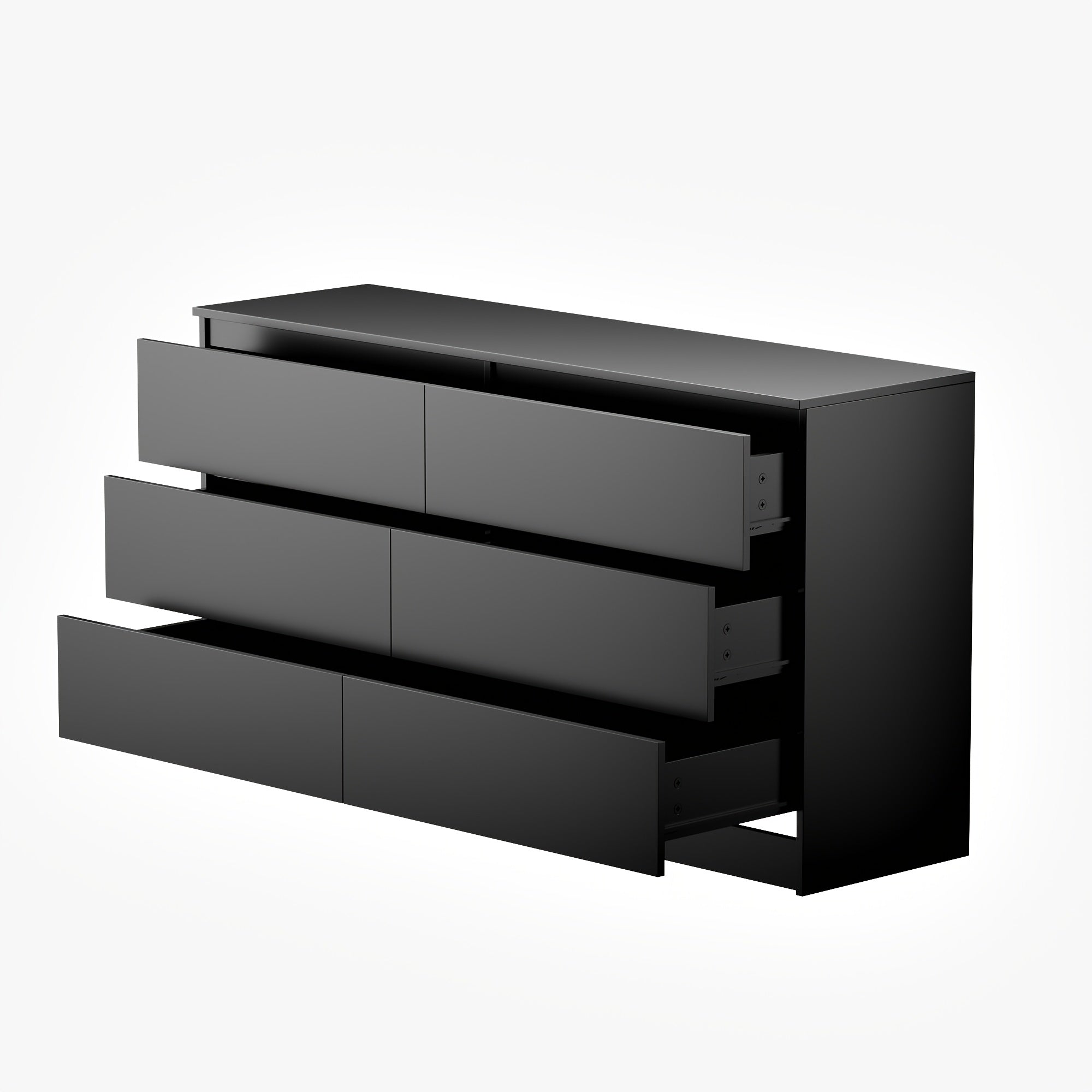 Spacious 6-Drawer Dressing Table - Large Capacity Multifunctional Storage Cabinet for Bedroom & Living Room
