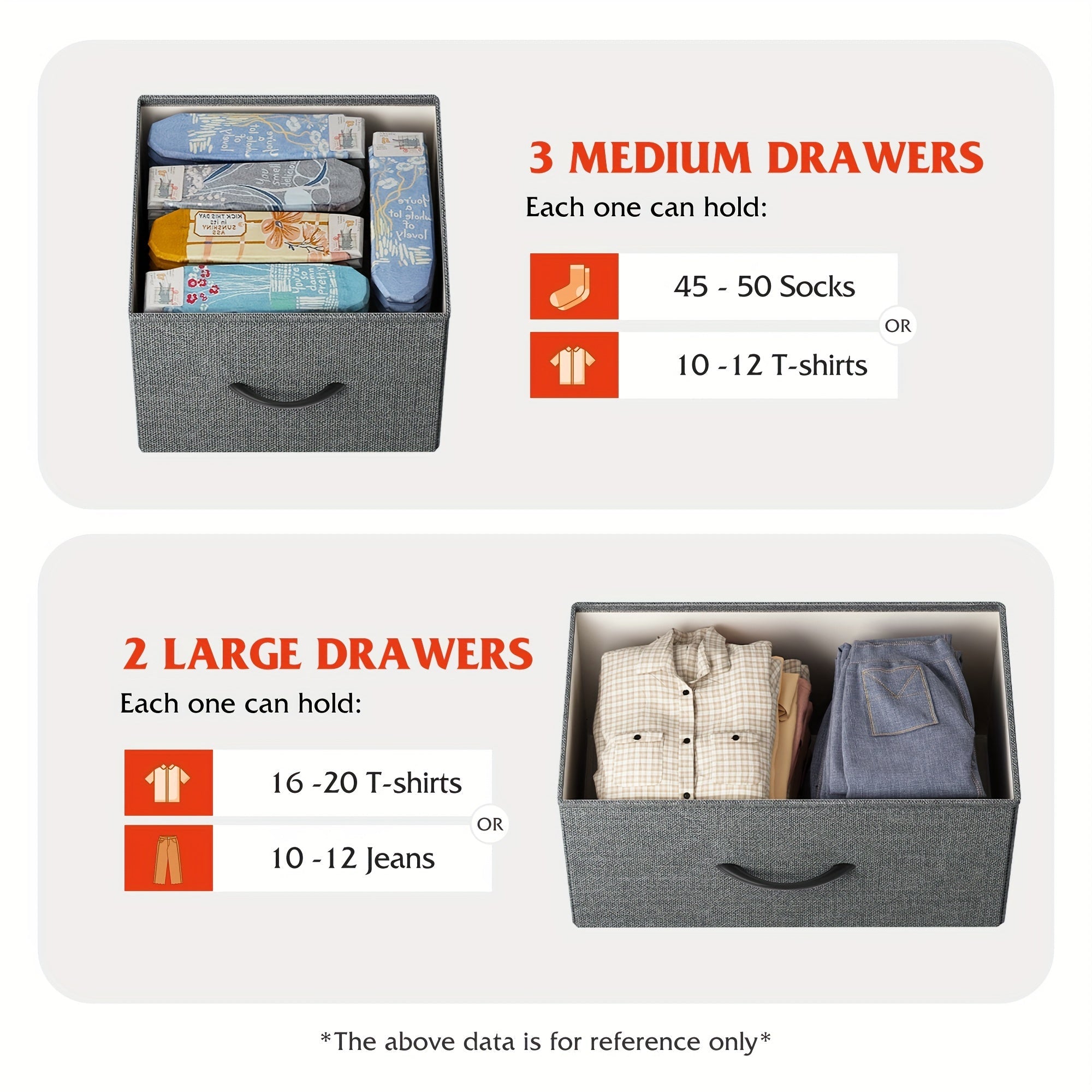 Modern 5-Drawer Fabric Storage Dresser - Freestanding Wood Frame Organizer for Bedroom & Living Room - Dresser