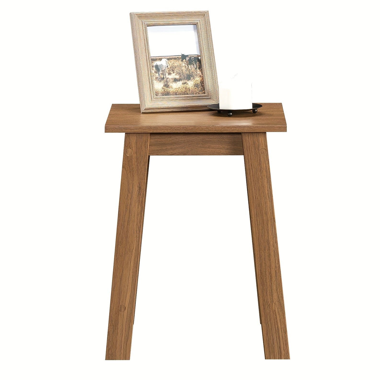 Small Square Wood Side Table, Walnut Finish