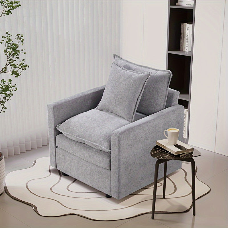 Modern Comfortable Oversized Single Sofa Deep Seat Leisure Chair Upholstered Armchair Suitable For Living Room Bedroom Office Apartment