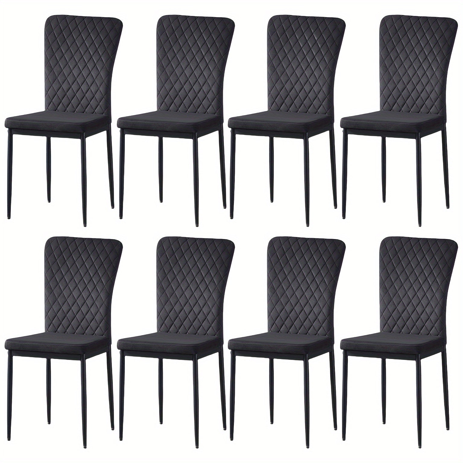 Black Velvet Dining Chairs Set Of 4 Kitchen & Dining Room Chairs High Back Kitchen Living Room Chairs Metal Frame Modern Lattice Design Set Of 6 Brown Living Room Chairs Dining Chairs with Suede, High Back, Metal Frame And Mo