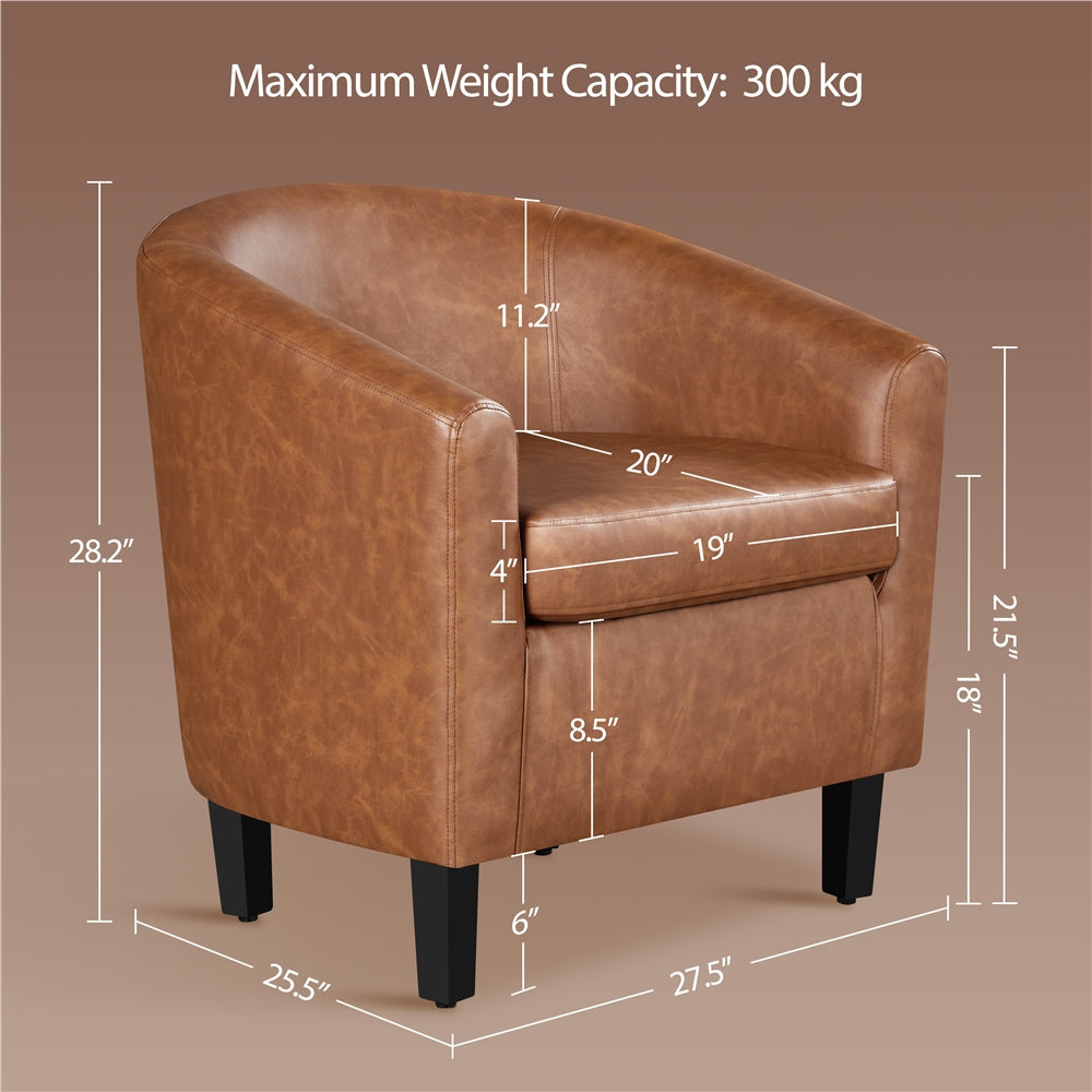 Accent Chair Faux Leather Club Chair for Living Room/Bedroom/Home Bar