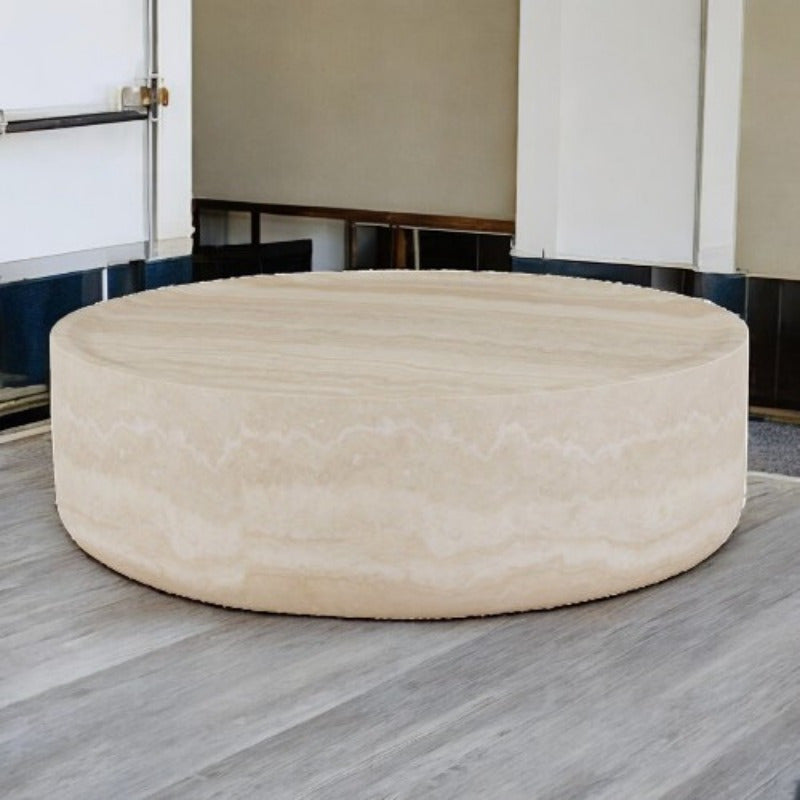 Round Faux MARS Pattern Coffee Table - No Assembly Required - Ideal for Living Room & Tea Time - Stylish & Durable