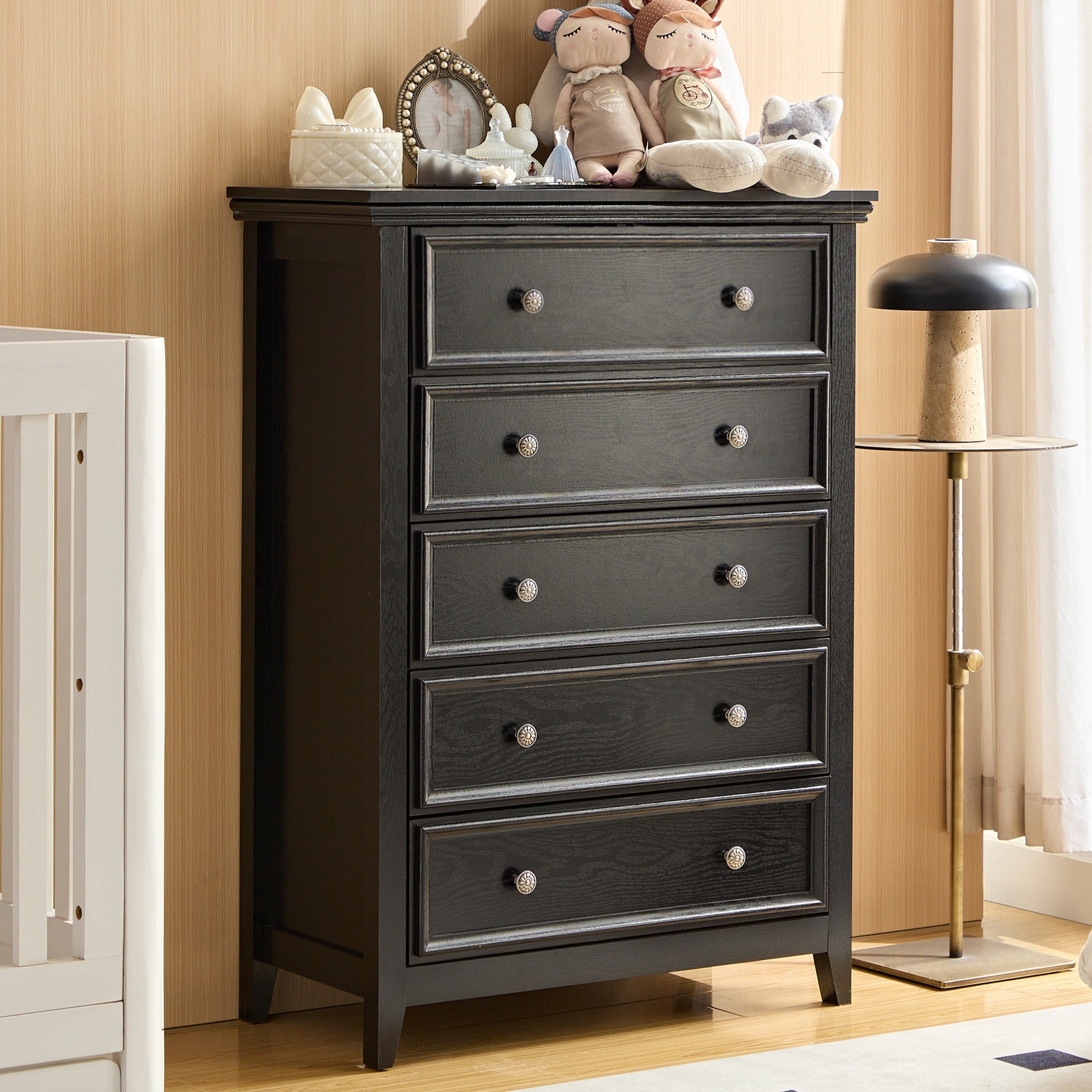 Dresser For Bedroom Black Dresser Chest Of Drawers Black Nightstand Modern Drawer Dresser Rustic Style Storage Cabinet