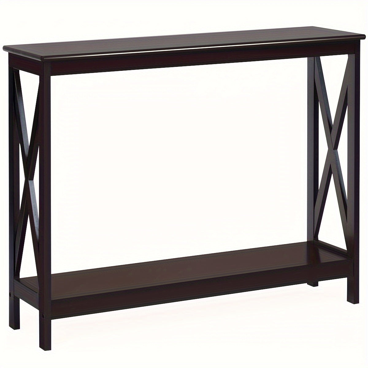 1pc 2-Tier Console Table, X-Design Bookshelf Sofa Side Accent Table