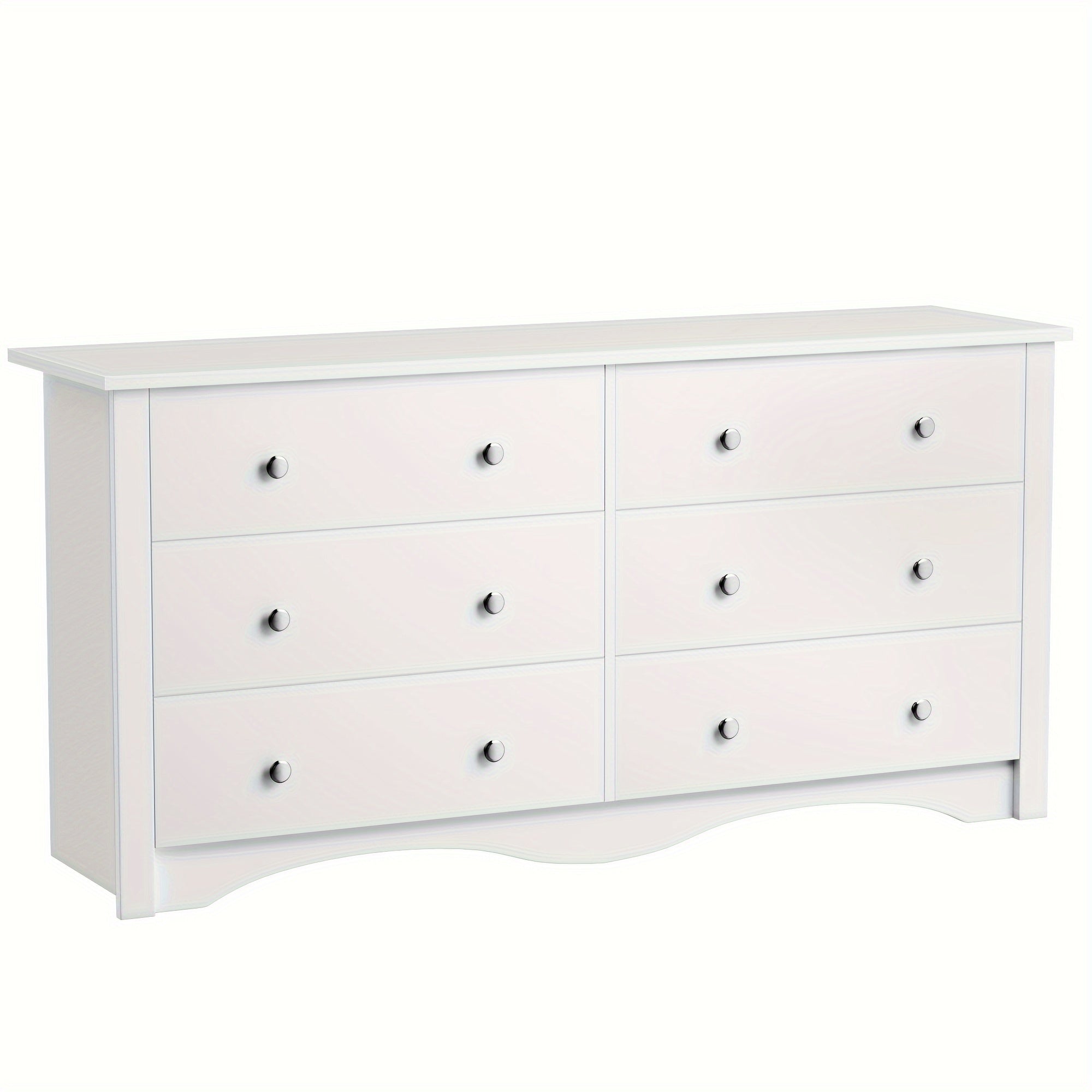 6 Drawer Double Dresser Modern Wood Chest of Drawer for Living Room Bedroom