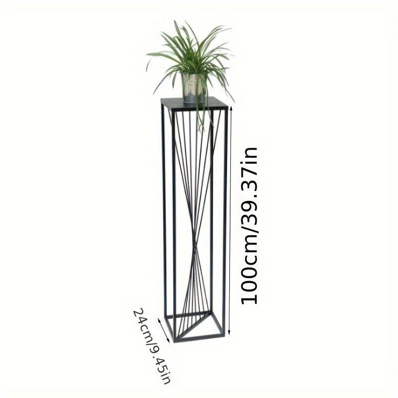 Scandinavian-Inspired Metal Plant Stand - Lightweight, Geometric Design for Indoor & Outdoor Decor, Perfect for Succulents & Potted Plants