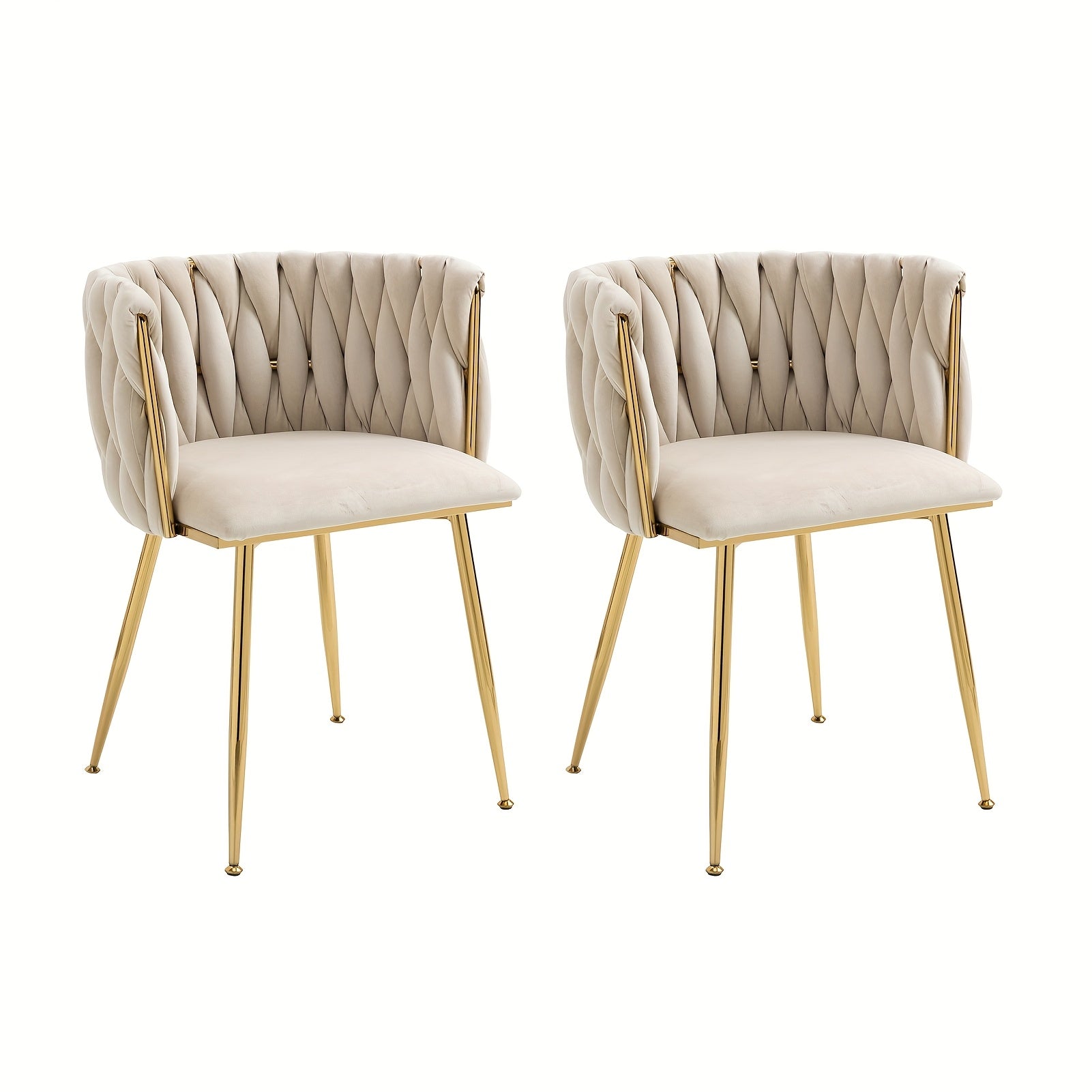 Velvet Dining Chairs Set Of 2 Tufted Dining Room Chairs with Golden Leg Upholstered Dining Chairs for Kitchen Dining