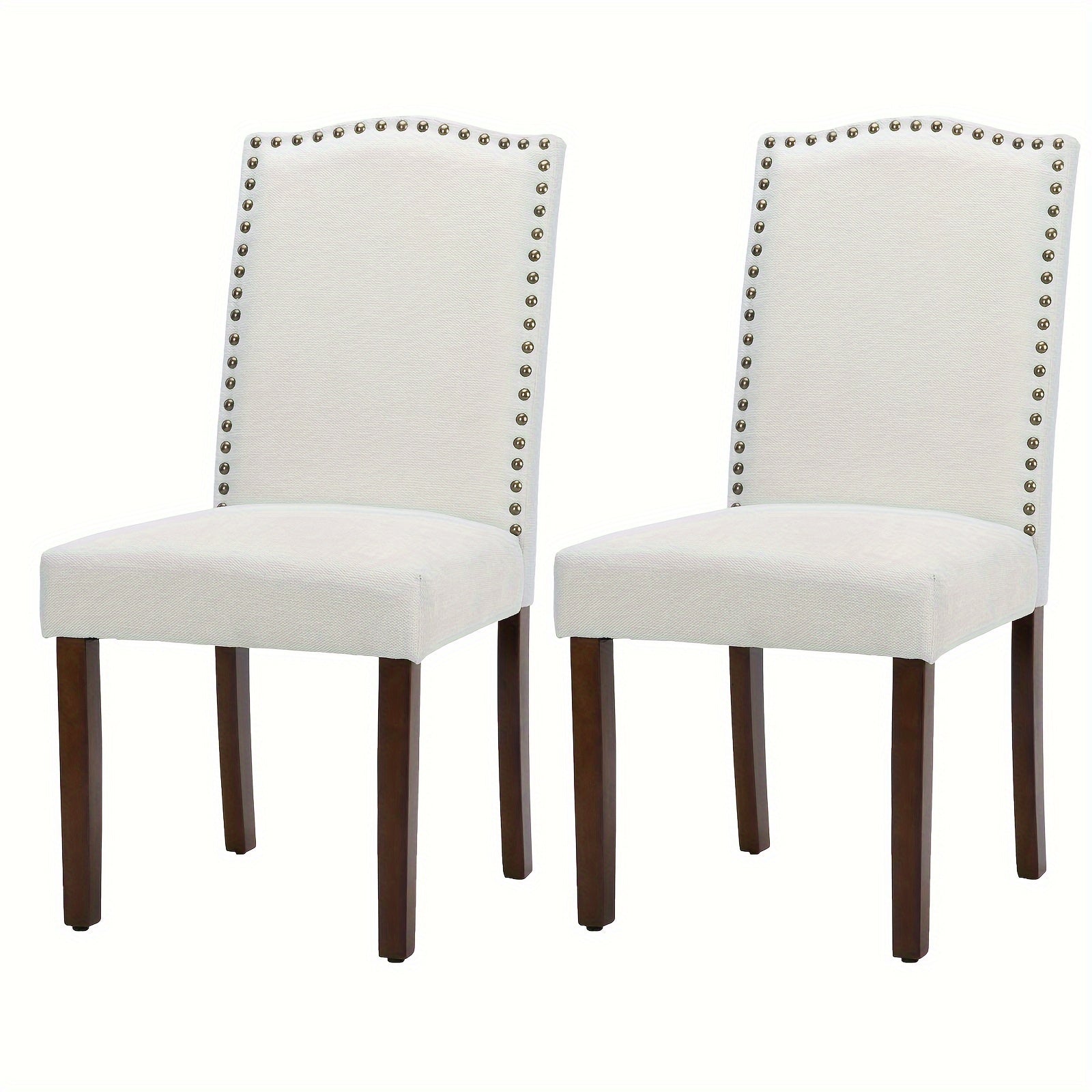 Dining Chairs Set of 2, Dining Room Kitchen Side Chair with Nailhead Trim and Wood Legs