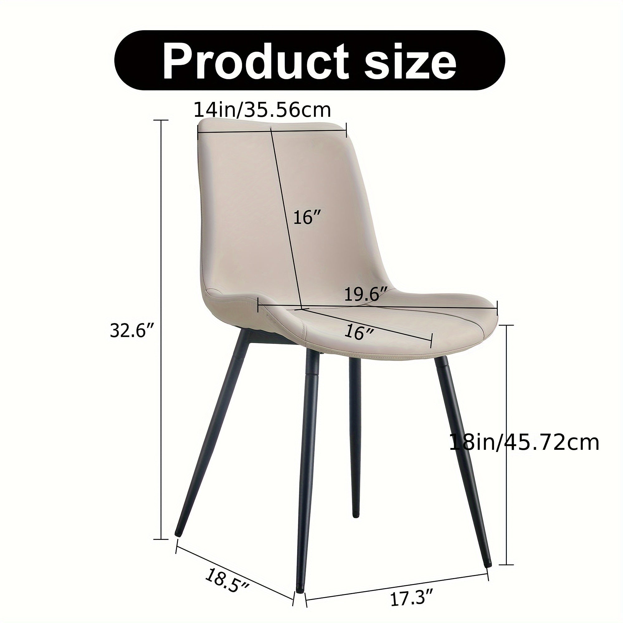 4-Set Dining Chairs, Modern Faux Leather Dining Room Chair with Sturdy Metal Legs, Upholstered Seat Dinner Chairs, Fashionable, Durable, and Comfortable, Accent Side Chairs for Indoor Kitchen Living Room