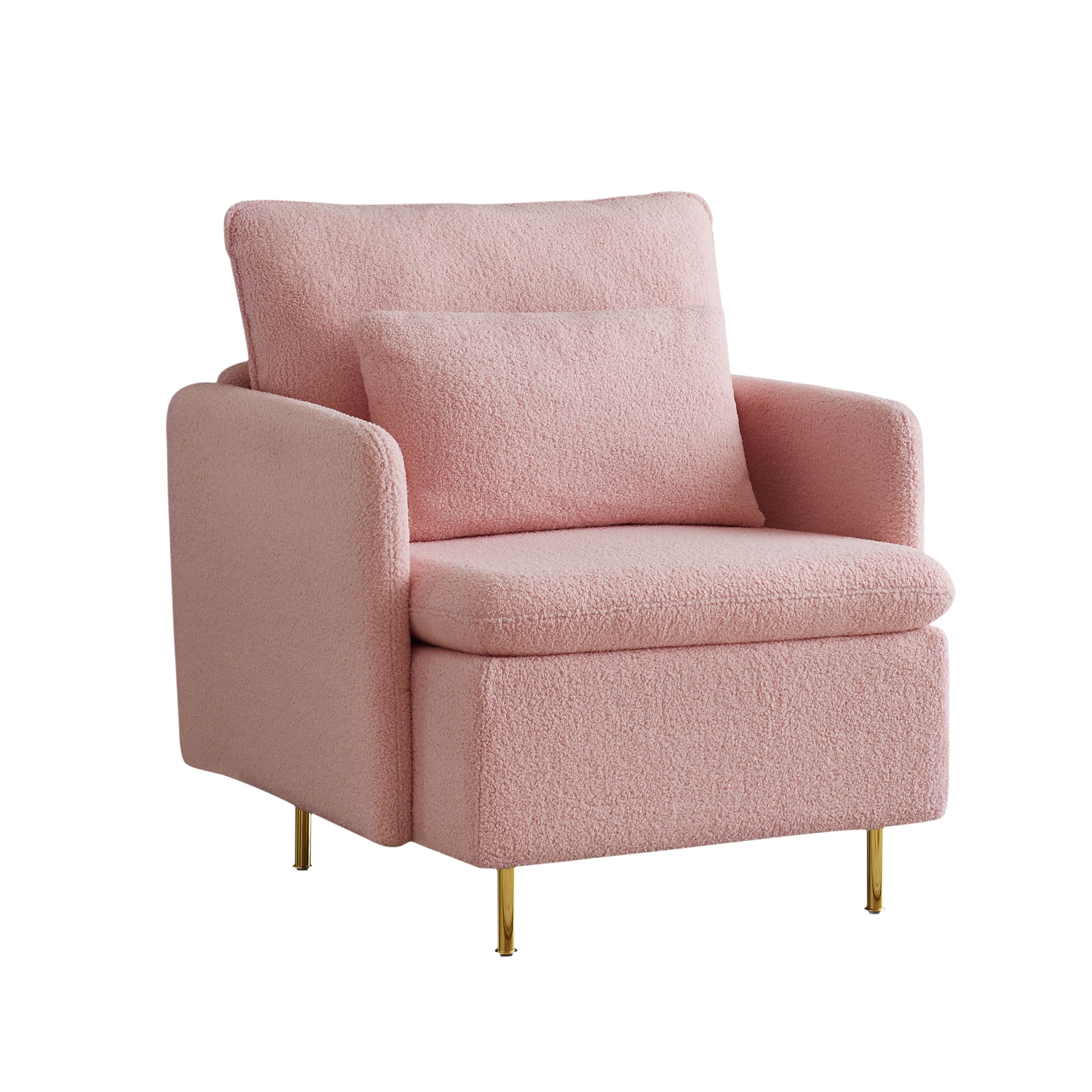 Modern Armchair, Comfortable And Cozy Sherpa Cushioned Armchair, Furry Reading Chair With Slim Armrests, Furry Single Club Sofa Chair, Suitable For Living Room, Bedroom, And Many Other Occasions