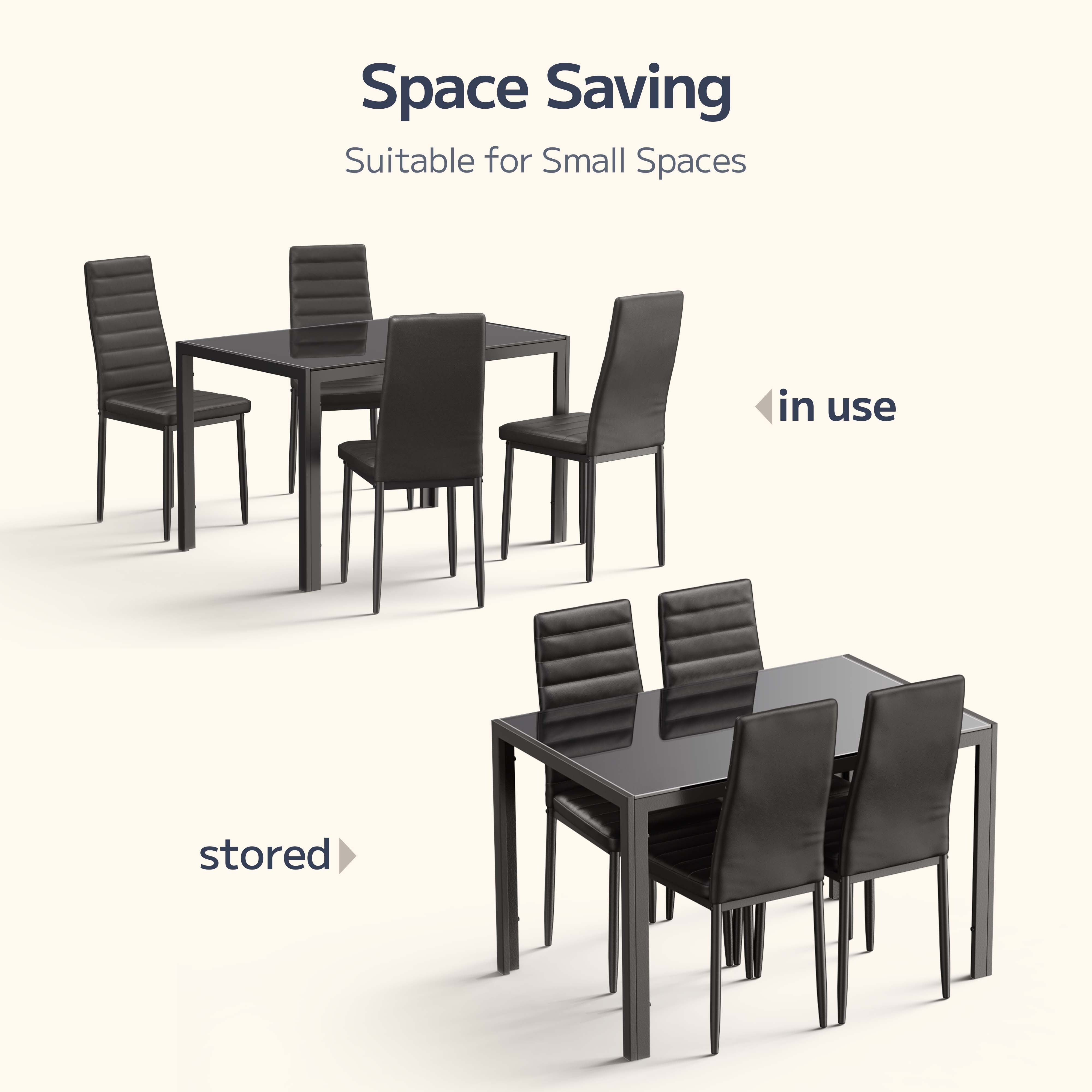 '-B Four-person Dining Table and Chair Set