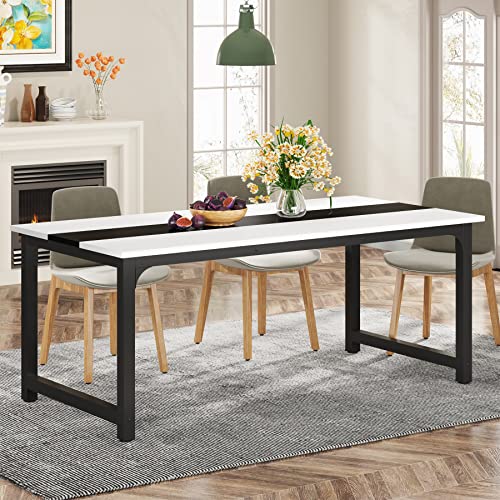 160cm Dining Table, Industrial Kitchen Table for 4-6 Person, Rectangular Dinner Table for Dining Room Kitchen Living Room, with Heavy Duty Metal Legs, Vintage Brown