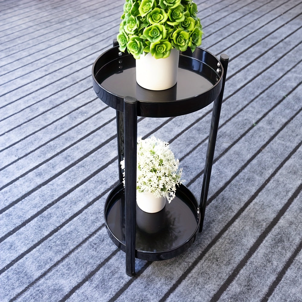 1pc Plant Stand Indoor Outdoor - Flower Pot Holder Metal Plant Rack Organizer, 2 Tiers Tall Plant Display Storage Shelf Table For Home Garden Patio Bathroom Office Living Room Balcony Corner